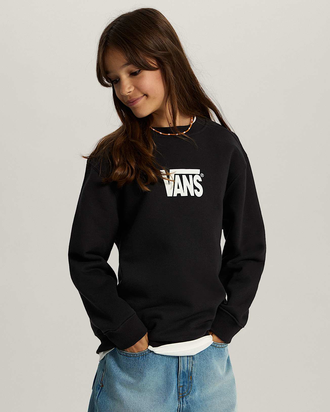 Felpa girocollo Bambinoa Stretch Logo 814 anni VANS Nero ALT6