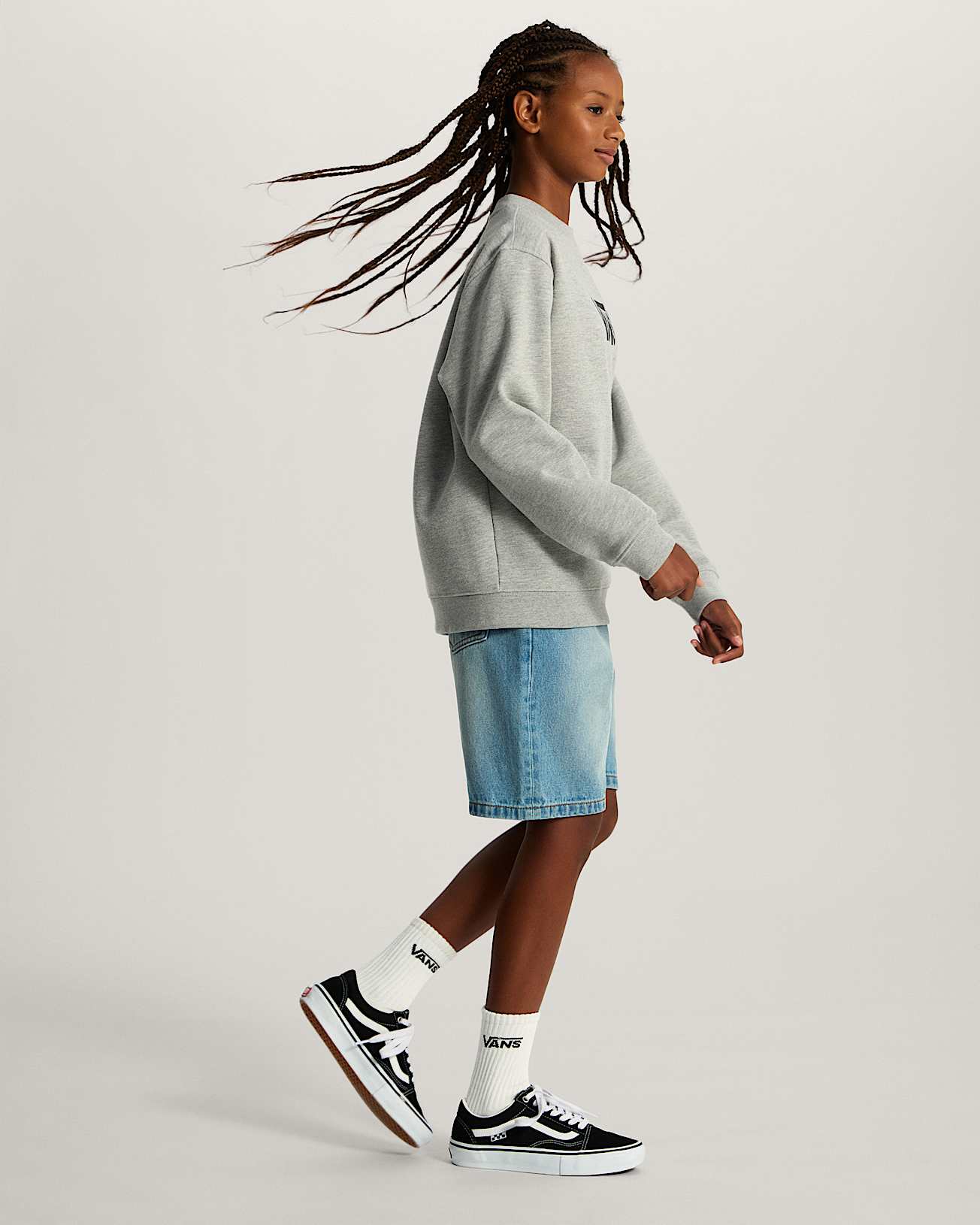 Felpa girocollo Bambinoa Stretch Logo 814 anni VANS Grigio ALT9