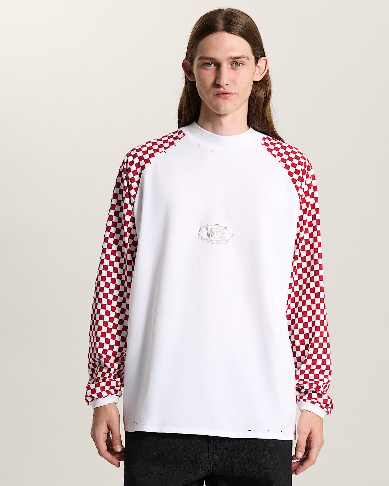 AOD by Slam Jam Racing Long Sleeve TShirt VANS Red ALT2