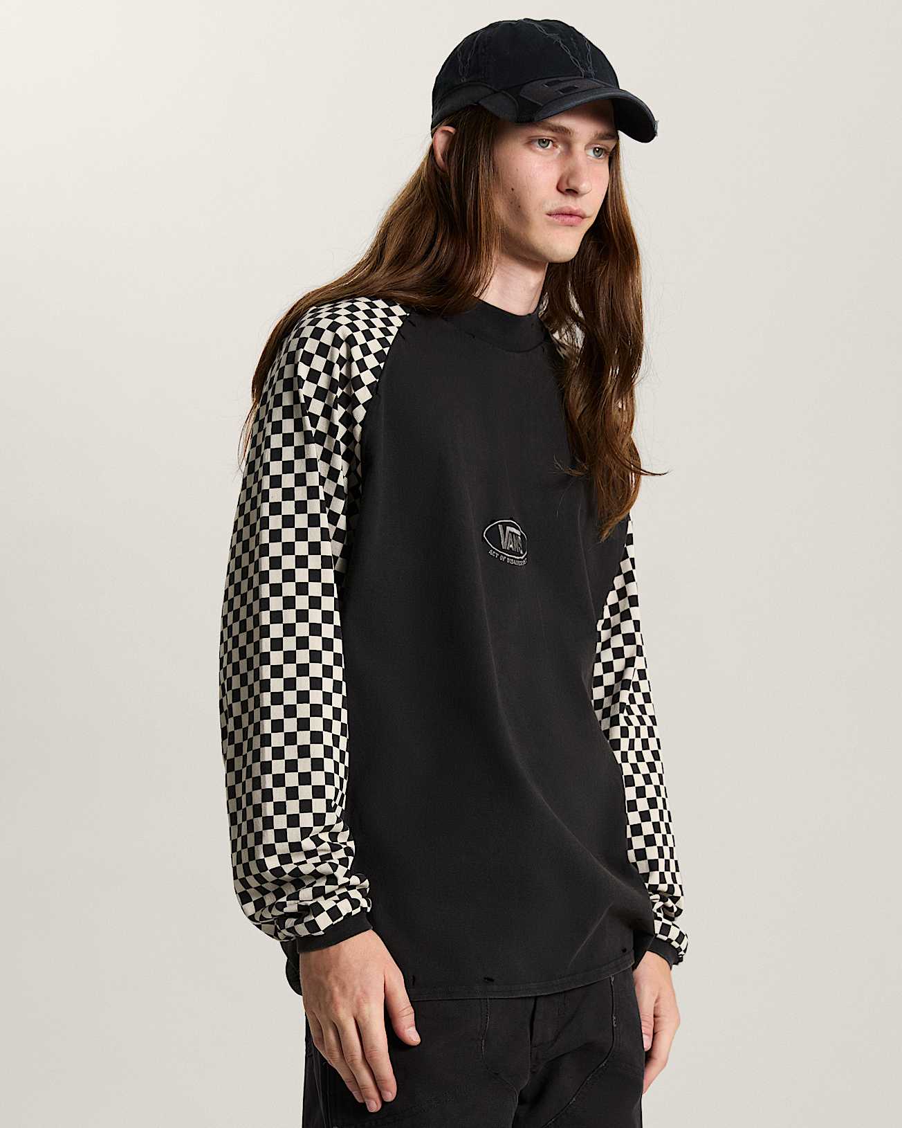 AOD by Slam Jam Racing Long Sleeve TShirt VANS Black ALT2
