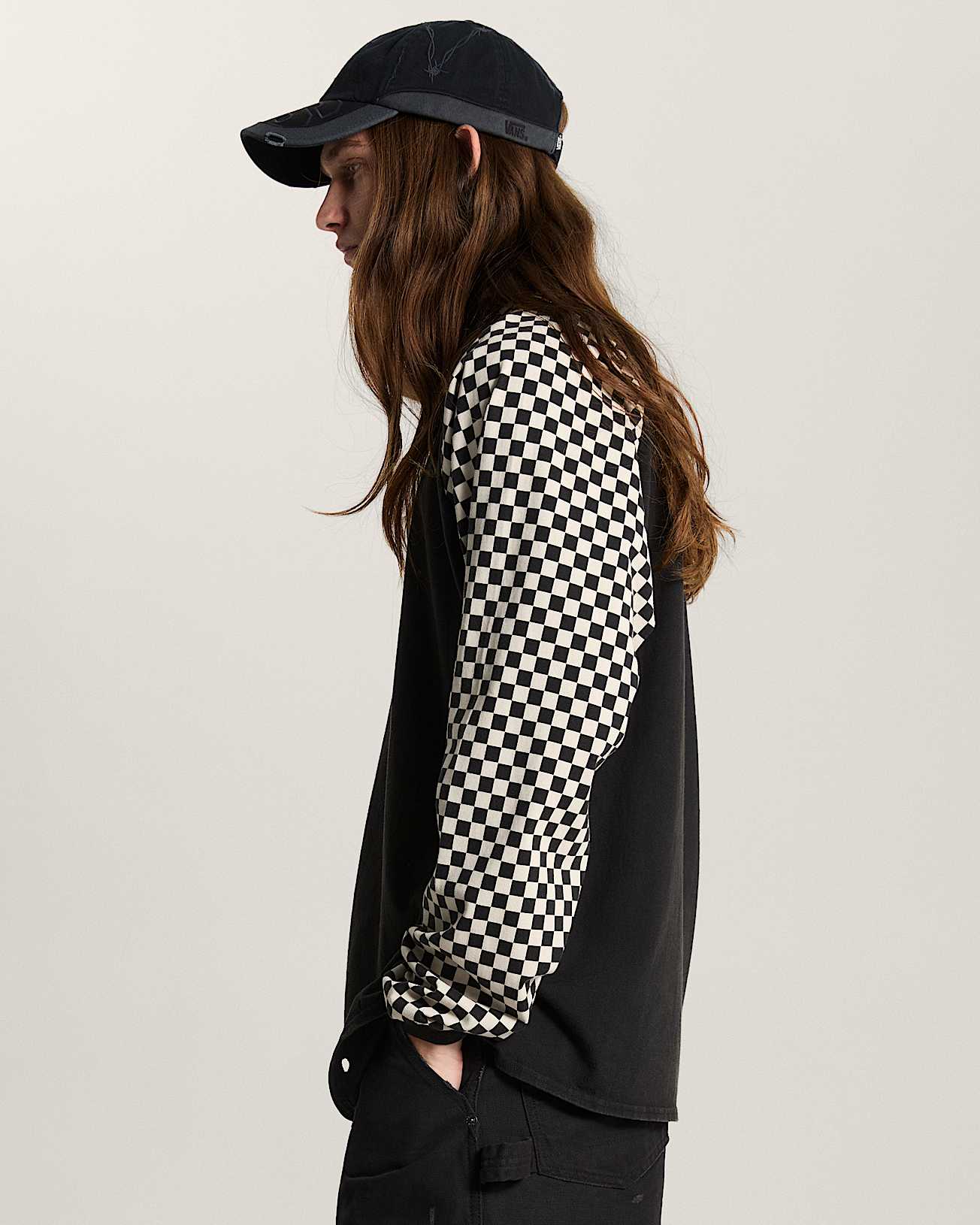 AOD by Slam Jam Racing Long Sleeve TShirt VANS Black ALT4