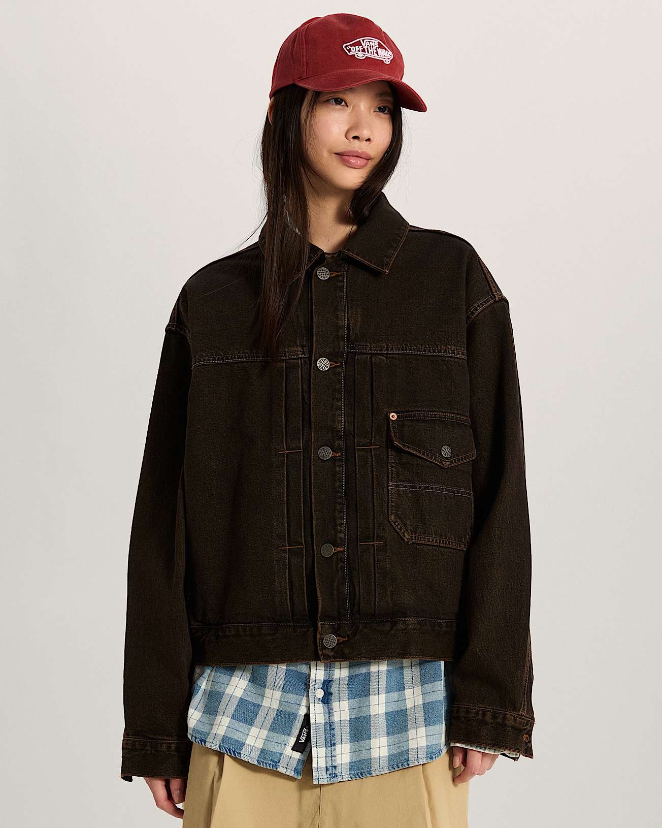 Veste Check5 Denim Trucker VANS Marron ALT6