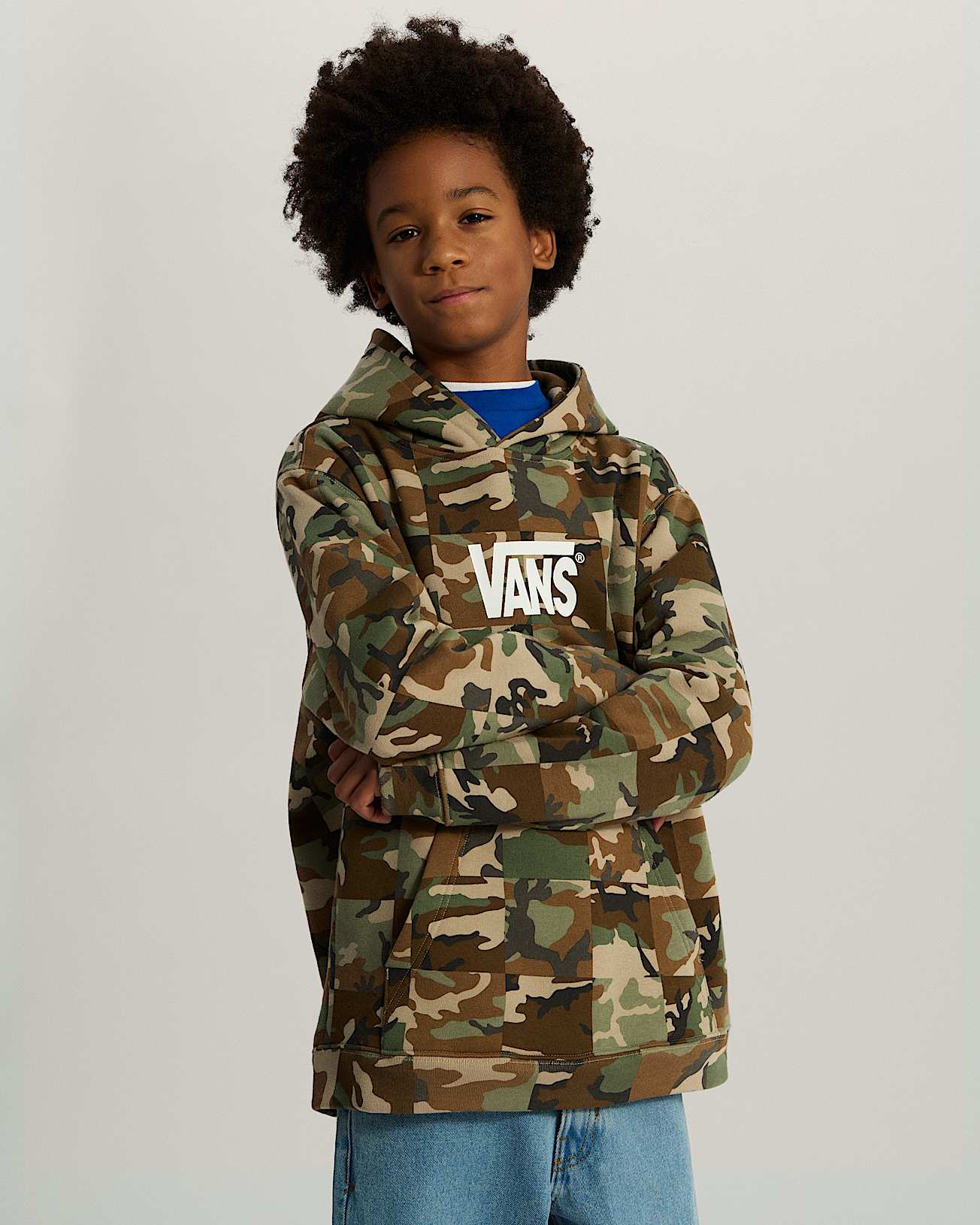 Checker Camo Hoodie voor kinderen 814 jaar VANS Bruin ALT2