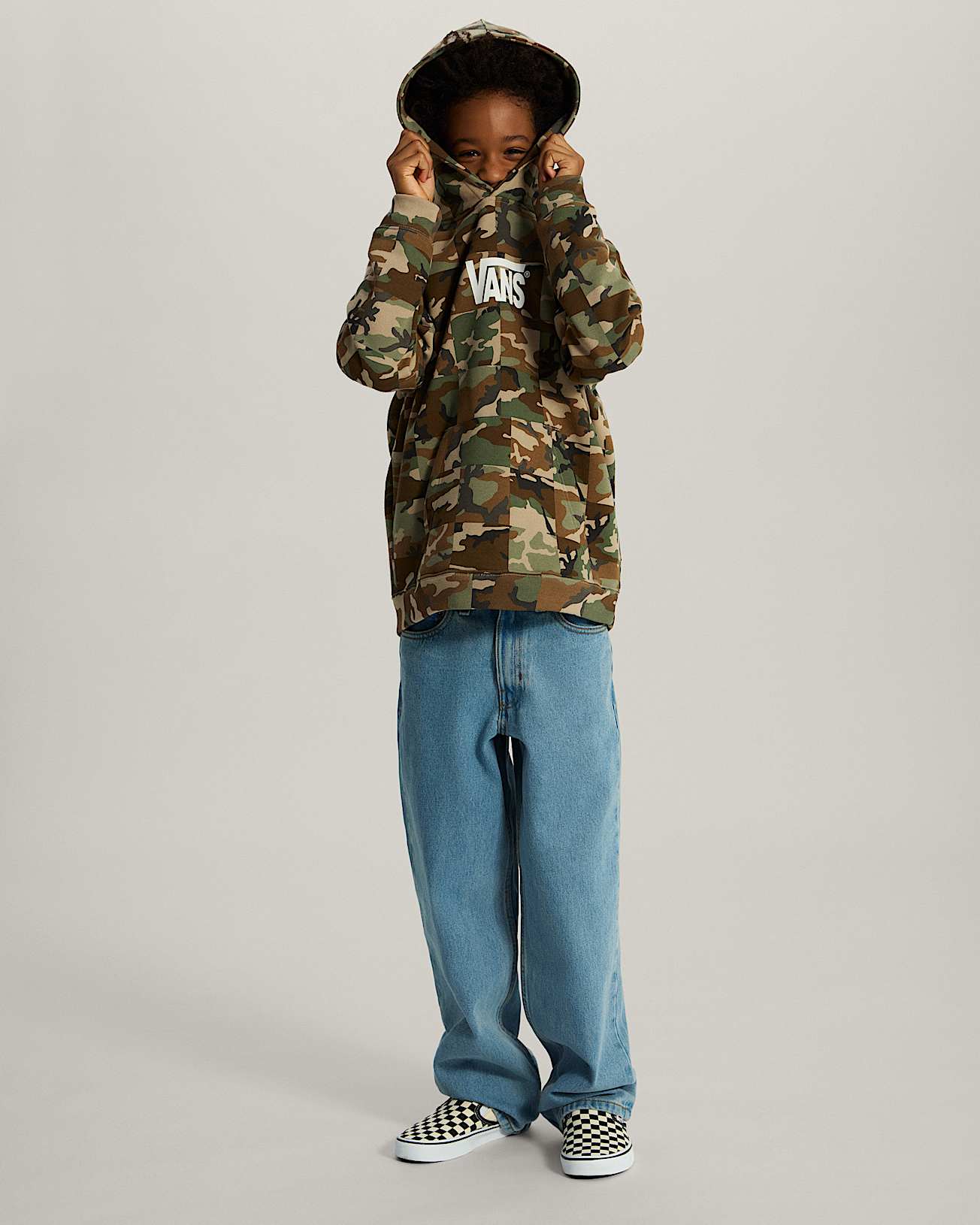Checker Camo Hoodie voor kinderen 814 jaar VANS Bruin ALT5