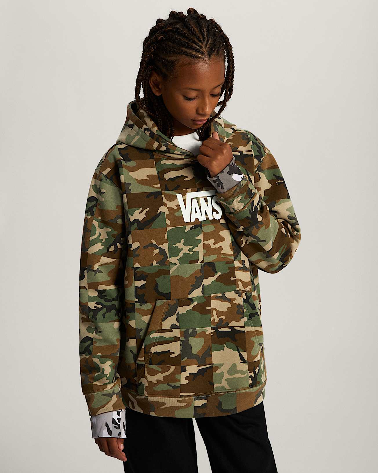 Checker Camo Hoodie voor kinderen 814 jaar VANS Bruin ALT6