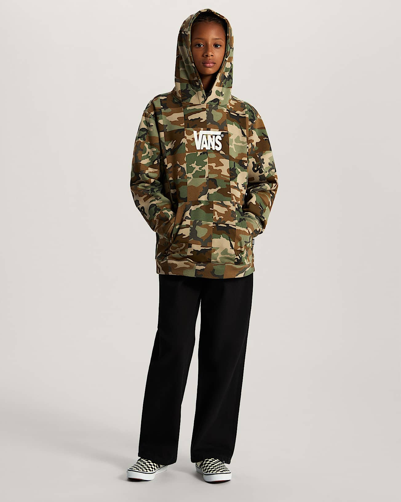 Checker Camo Hoodie voor kinderen 814 jaar VANS Bruin ALT9