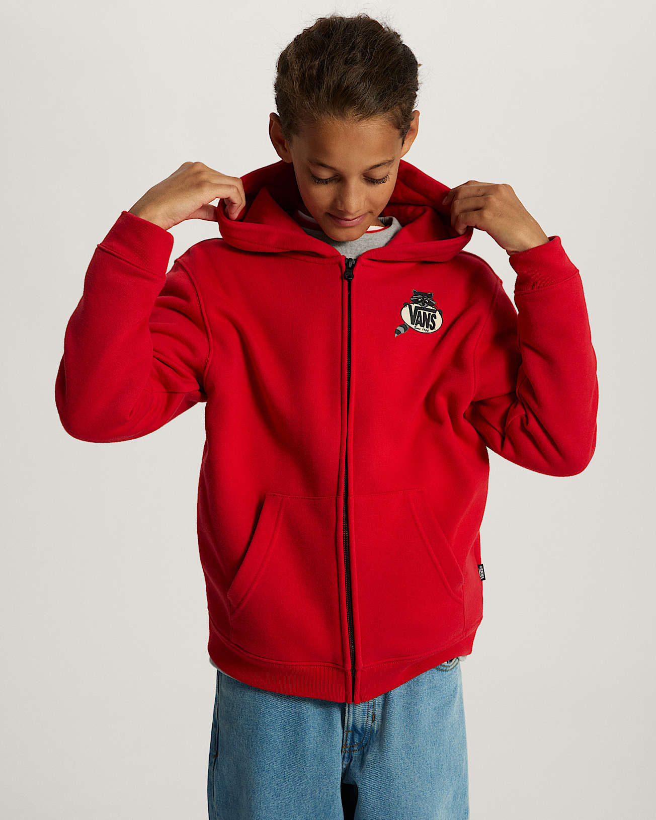 Sweat  capuche zipp Dumpster Raccoon Ado 814 ans VANS Rouge ALT2