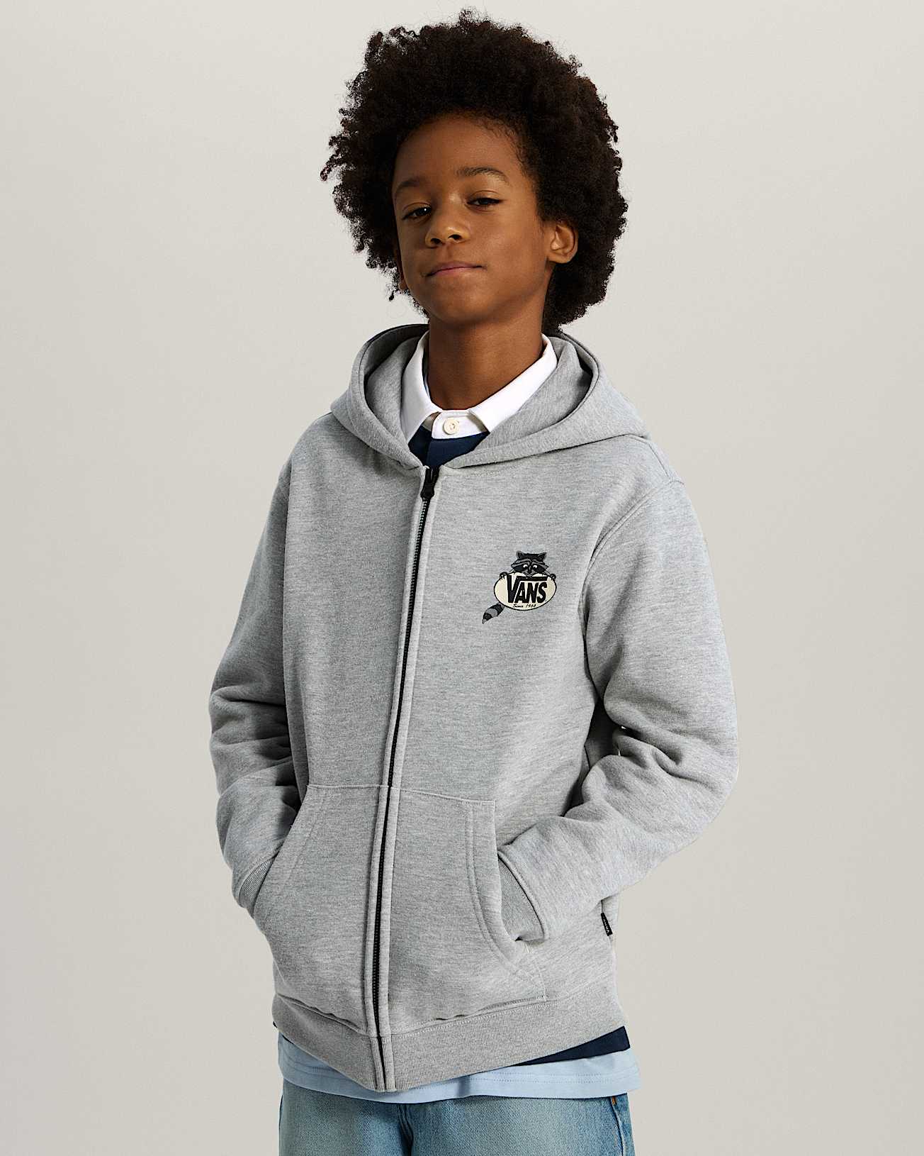 Felpa con cappuccio e zip Bambinoa Dumpster Raccoon 814 anni VANS Grigio ALT2