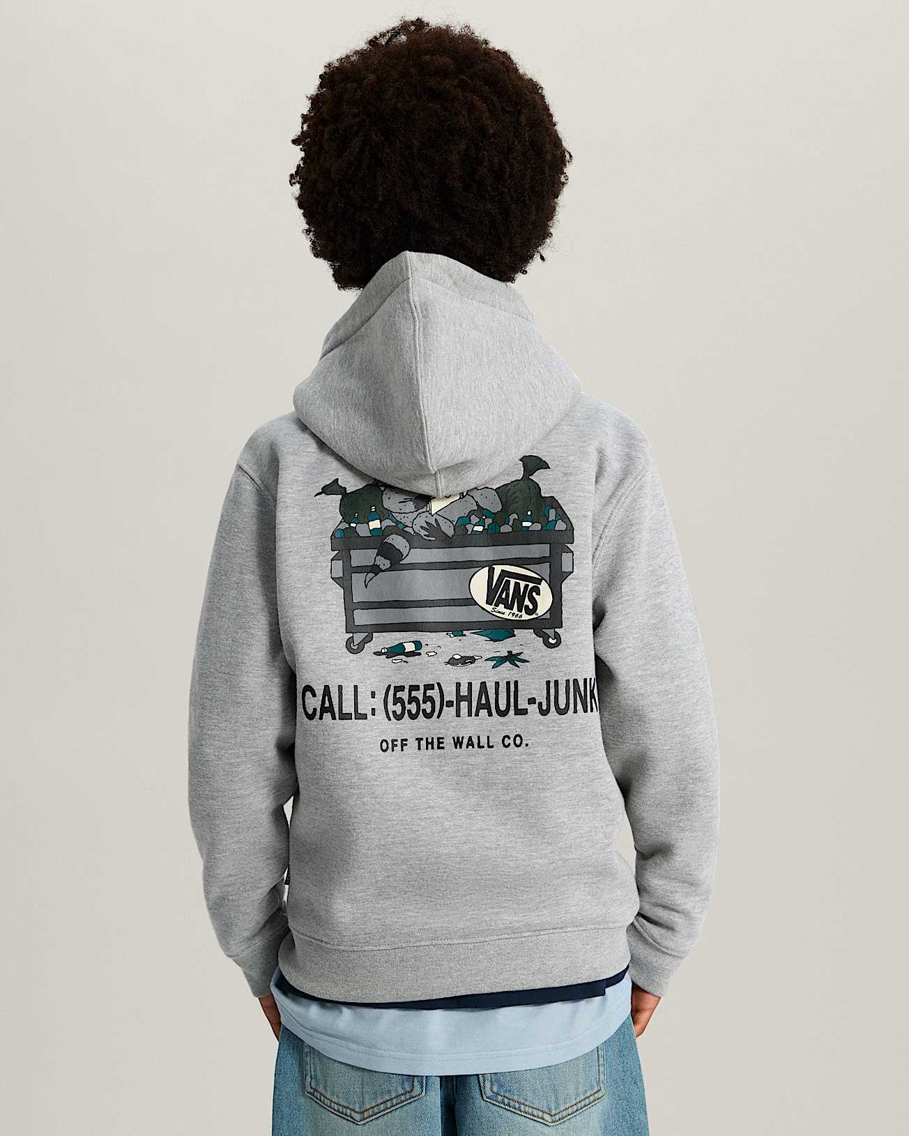 Felpa con cappuccio e zip Bambinoa Dumpster Raccoon 814 anni VANS Grigio ALT3