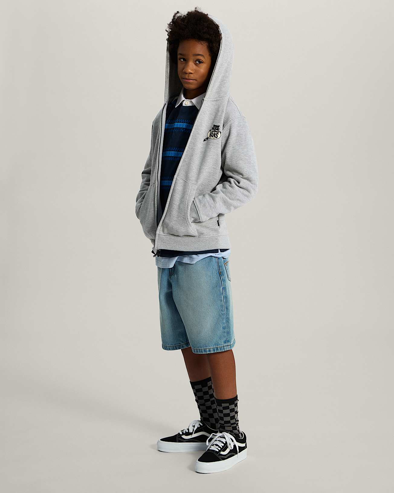 Felpa con cappuccio e zip Bambinoa Dumpster Raccoon 814 anni VANS Grigio ALT5