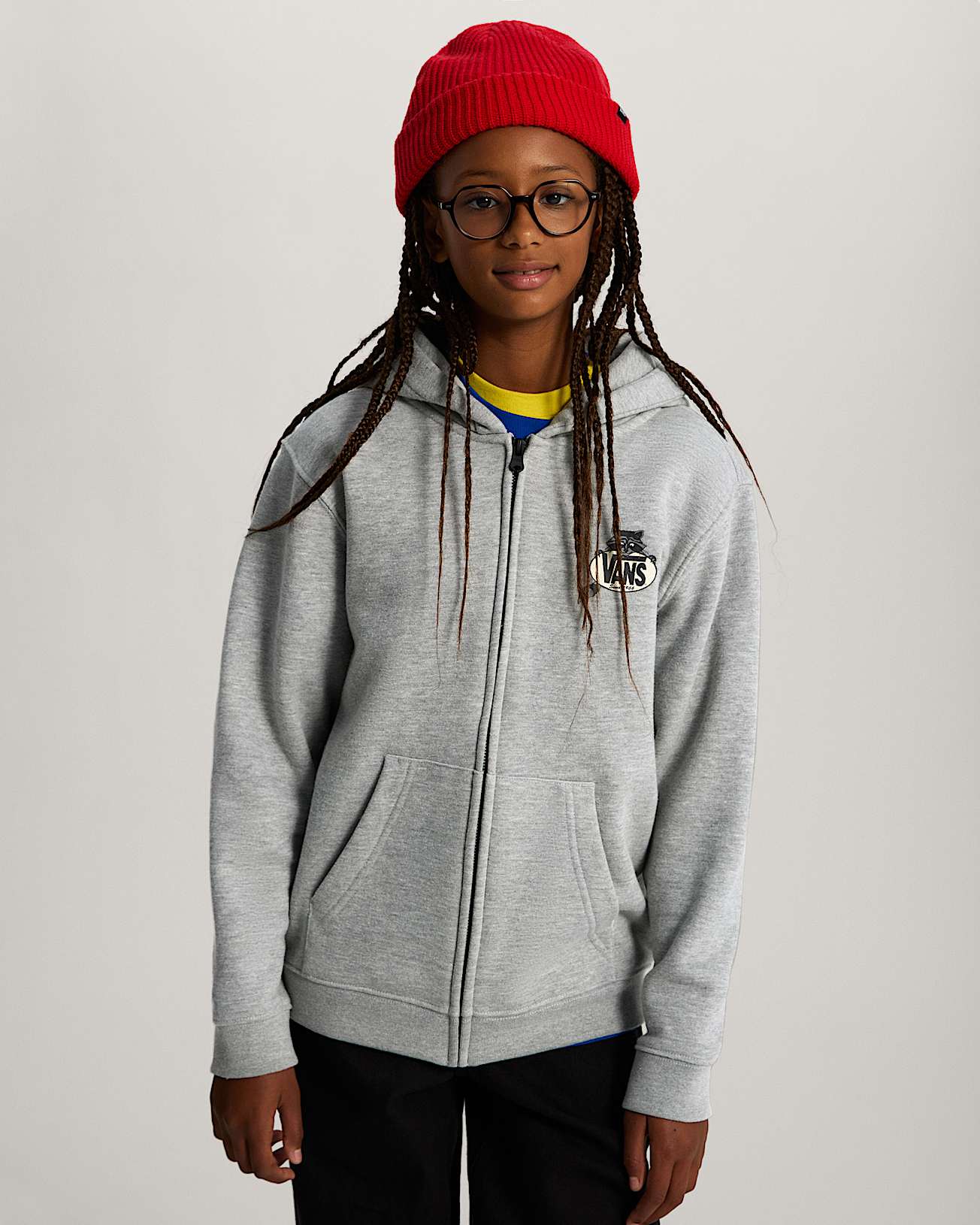 Felpa con cappuccio e zip Bambinoa Dumpster Raccoon 814 anni VANS Grigio ALT6