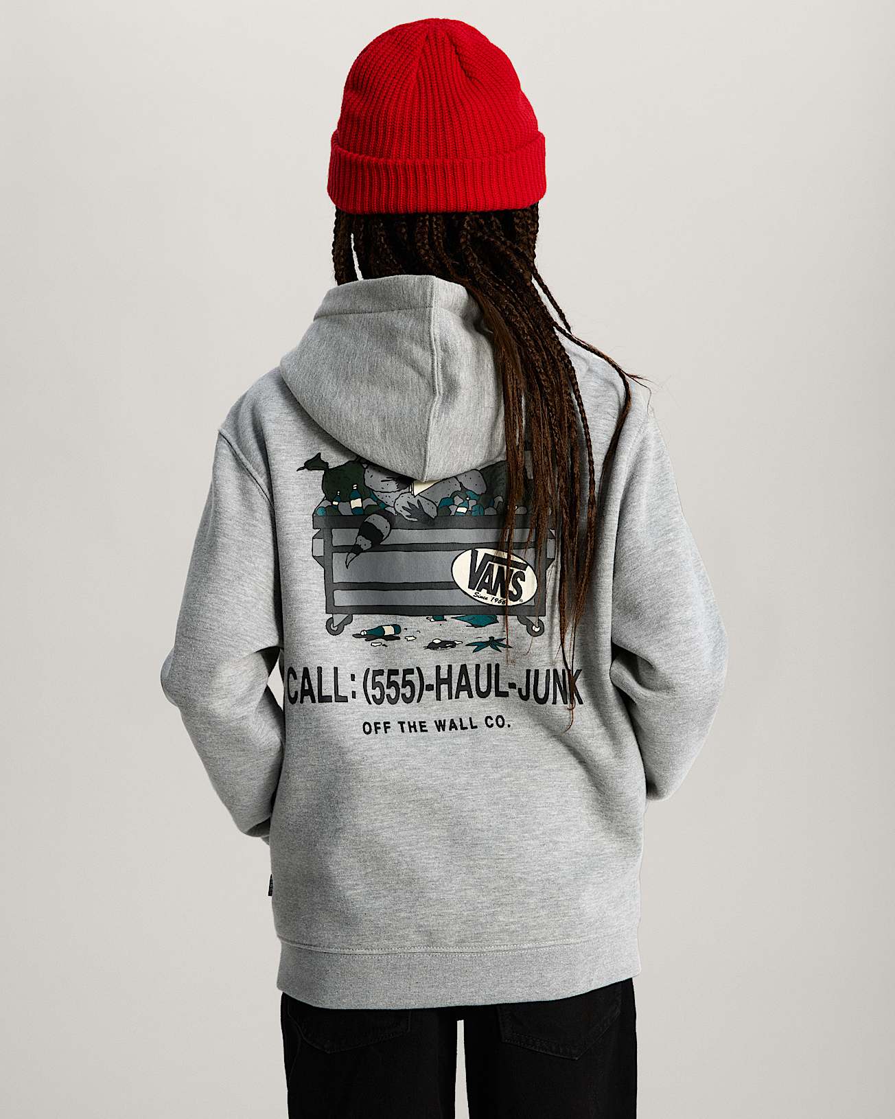 Felpa con cappuccio e zip Bambinoa Dumpster Raccoon 814 anni VANS Grigio ALT7