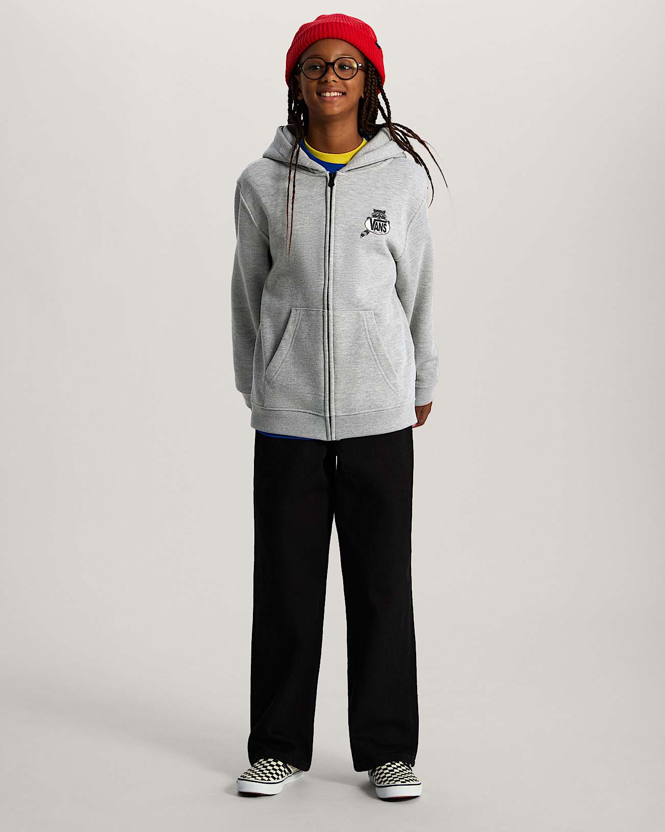Felpa con cappuccio e zip Bambinoa Dumpster Raccoon 814 anni VANS Grigio ALT9