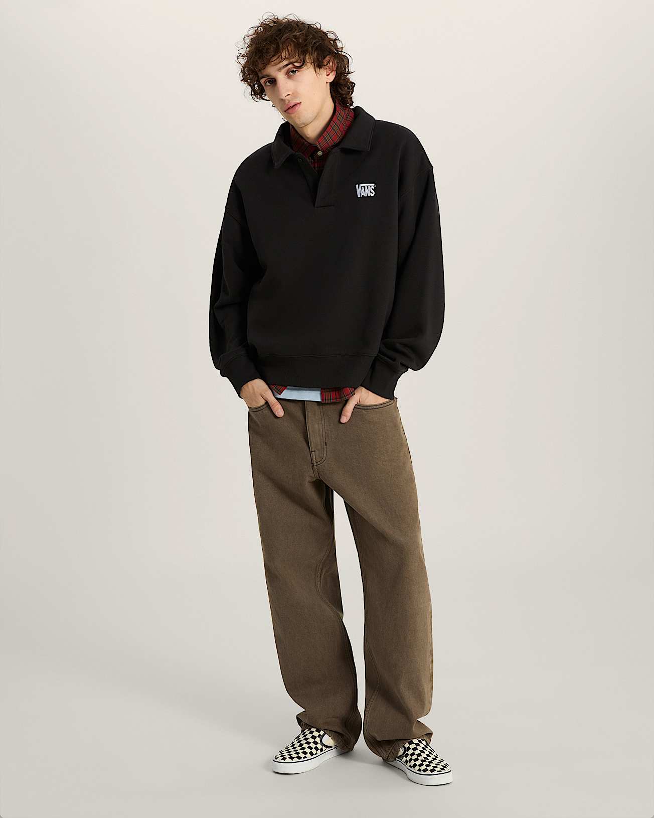 Polo FleecePullover VANS Schwarz ALT5