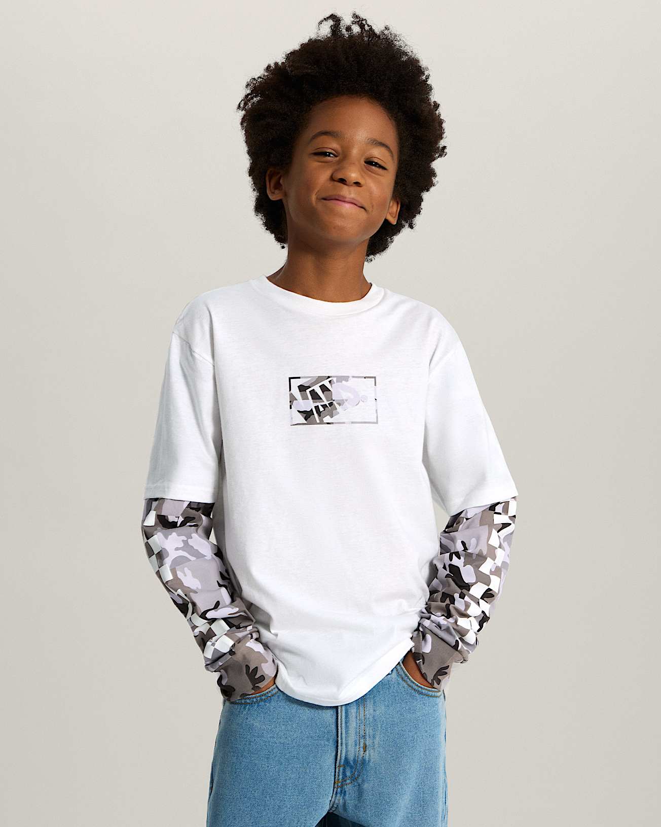 Kids Camo Twofer Shirt VANS Hvit ALT2