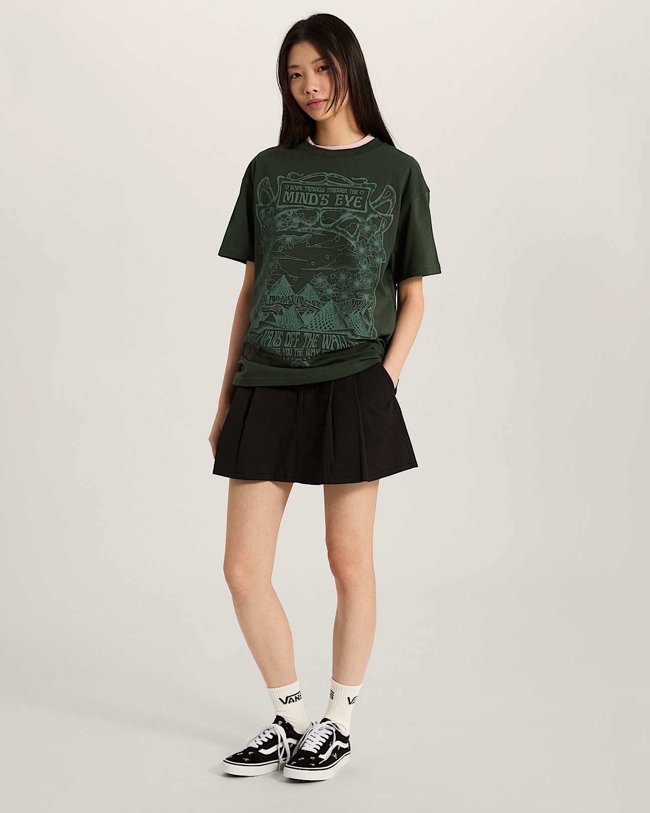 Minds Eye Oversized SS Tee OIL GREEN VANS Green ALT4