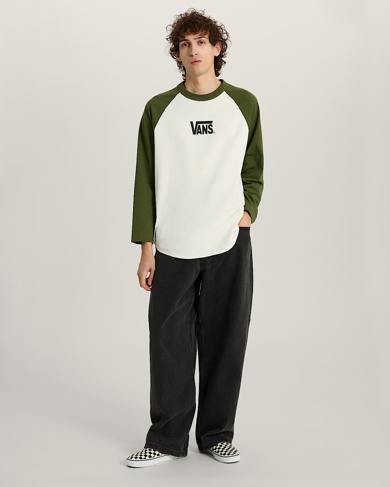 Core Raglan LangarmTShirt VANS Grn ALT2