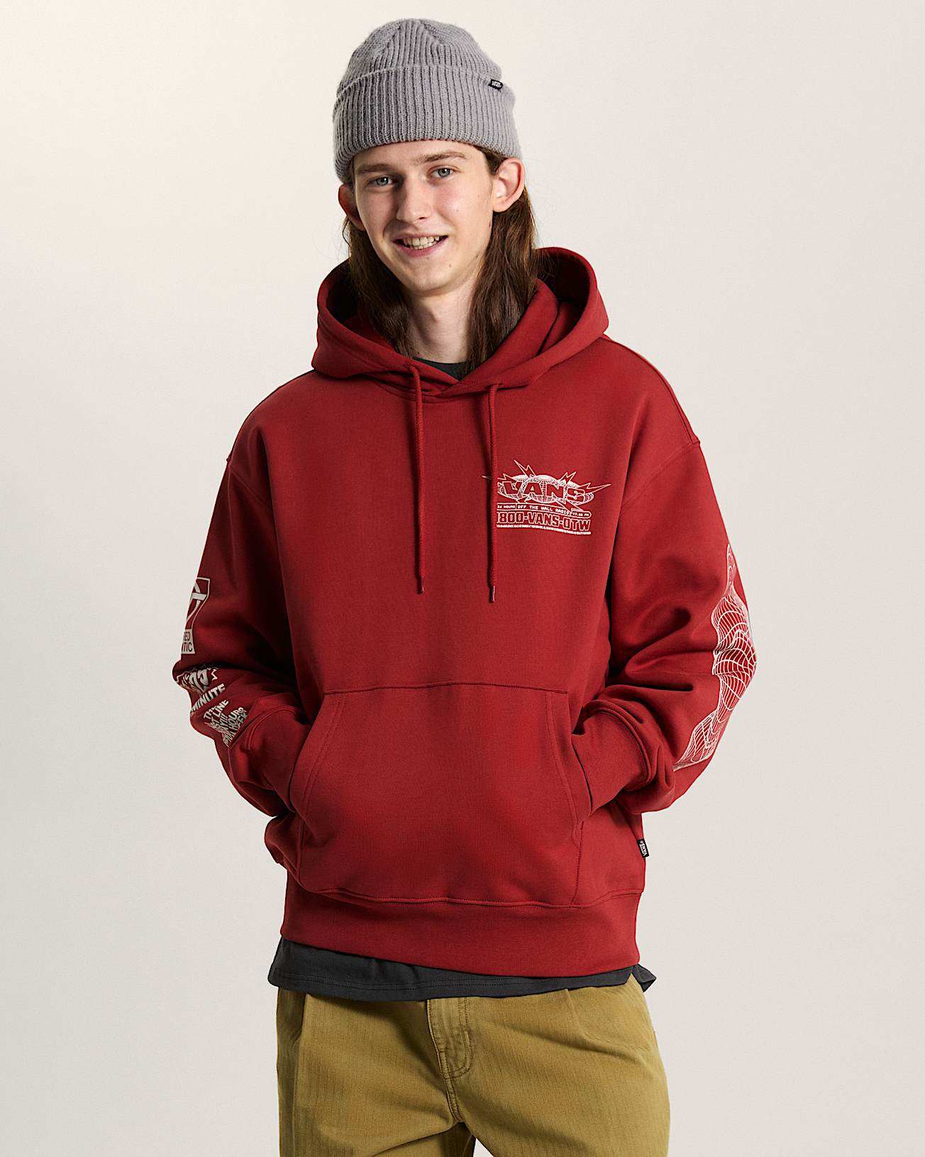 Vans Hotline Radio Pullover Poppy Ember VANS Red ALT2