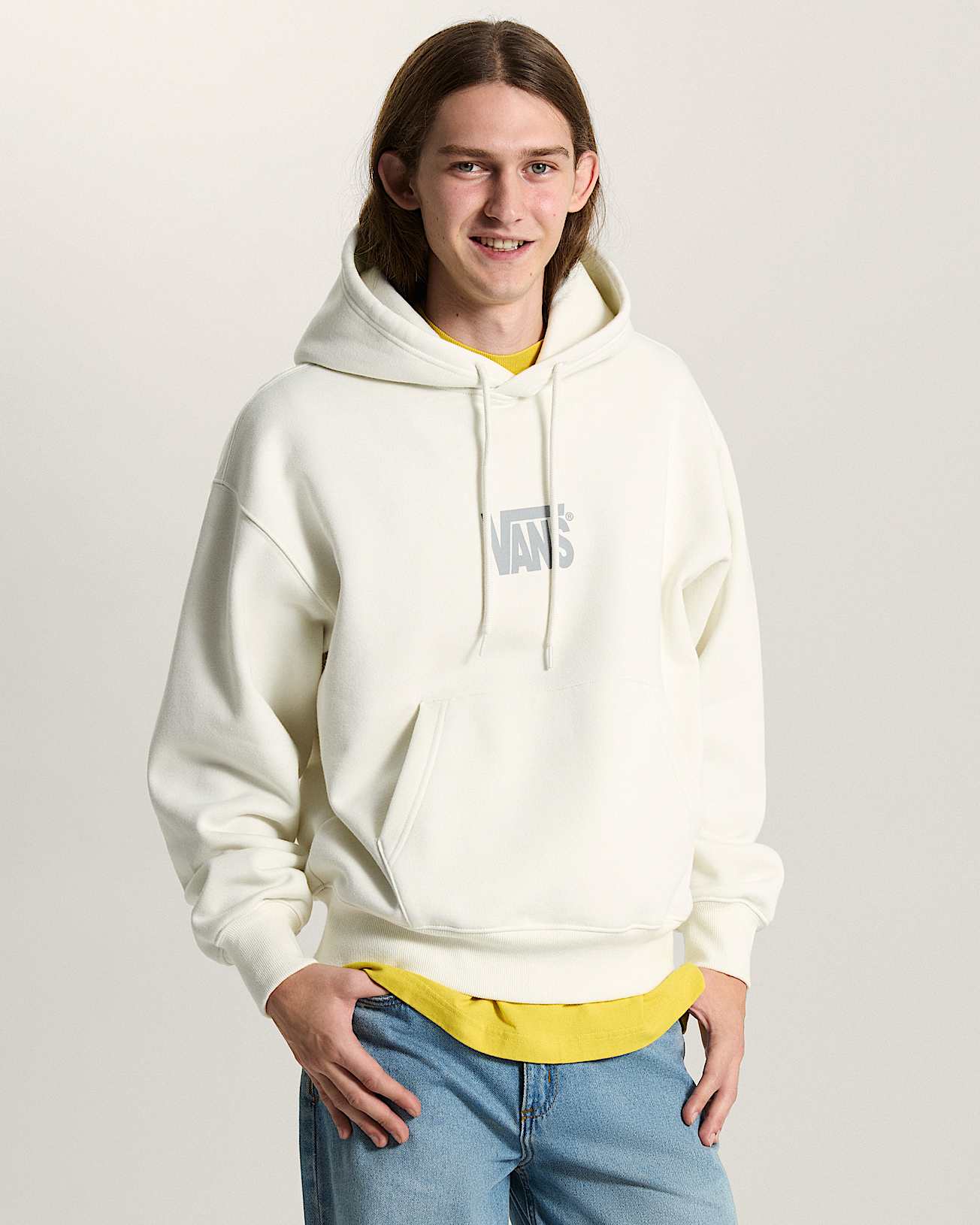 Felpa con cappuccio Stretch Logo VANS Bianco ALT2