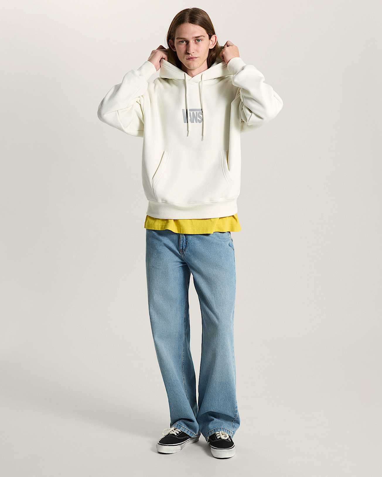 Felpa con cappuccio Stretch Logo VANS Bianco ALT5