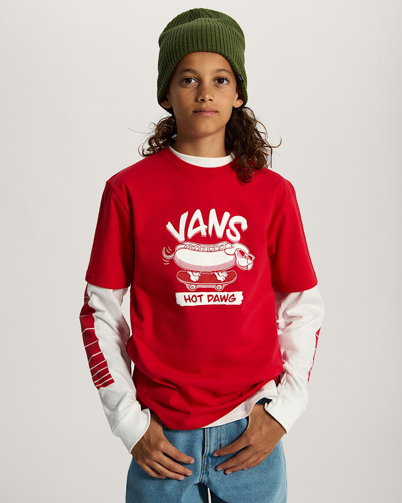 Maglietta Bambinoa Hot Dawg 814 anni VANS Rosso ALT2