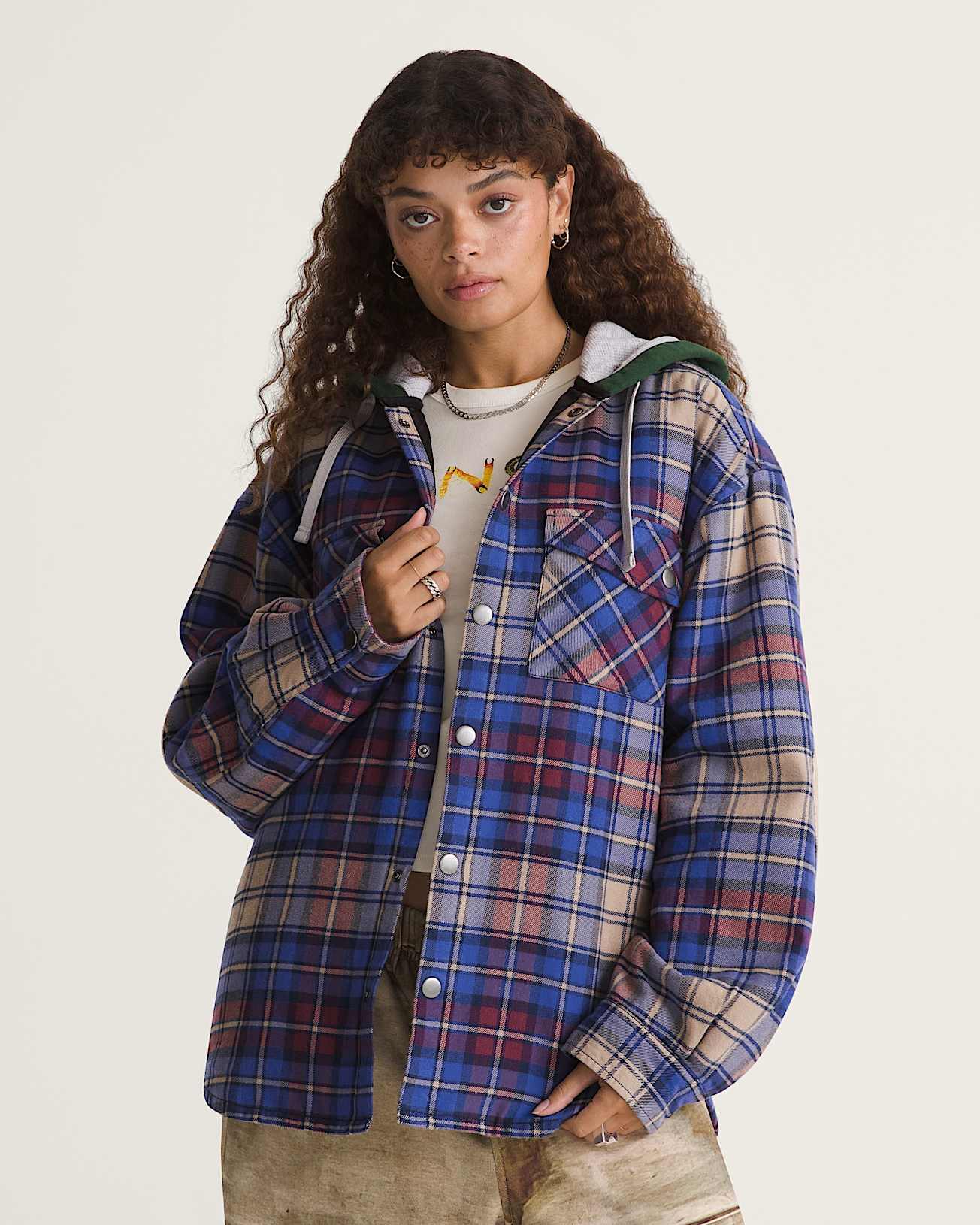 VANSZA Flannel Hoodie VANS Blue ALT2