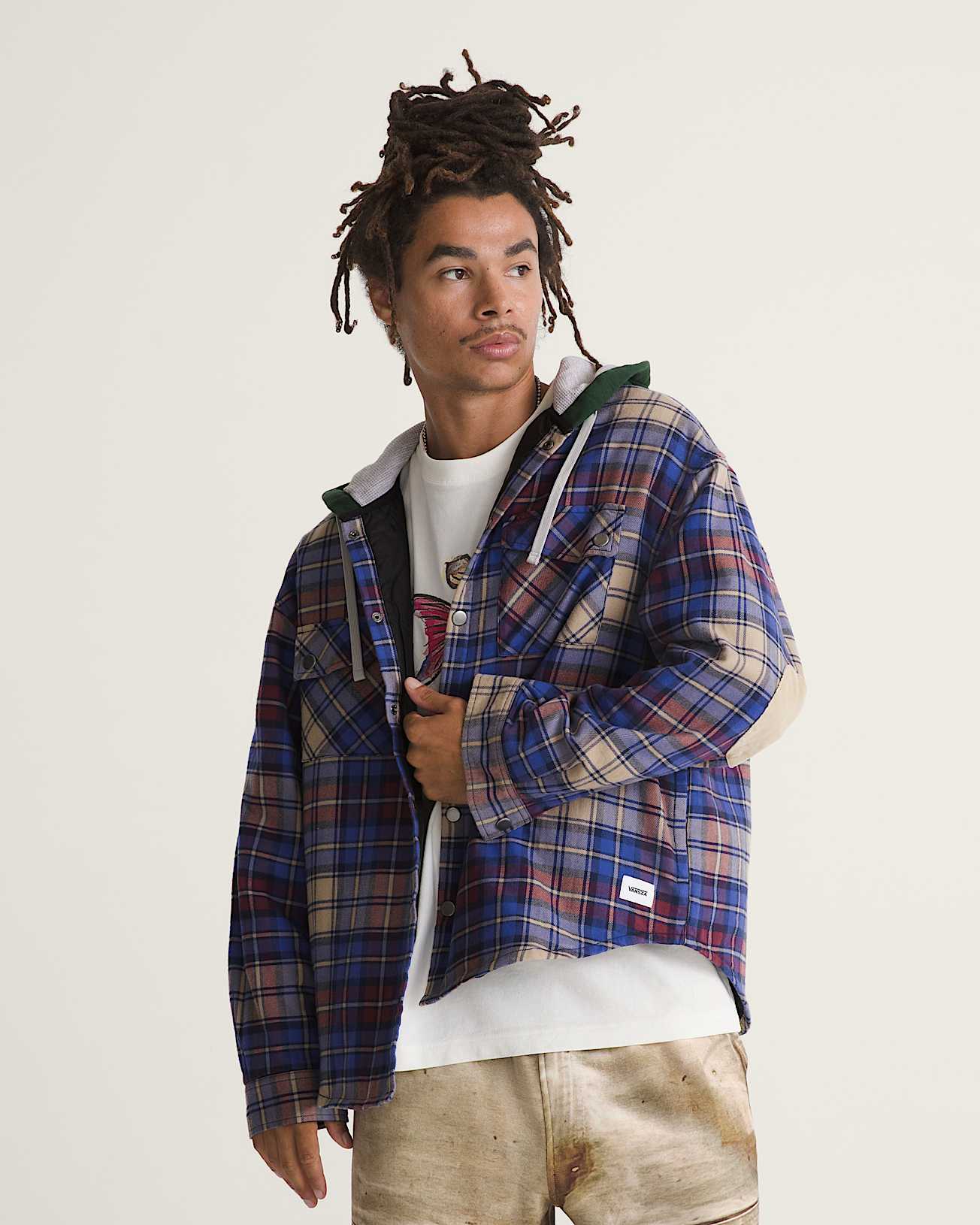 VANSZA Flannel Hoodie VANS Blue ALT4