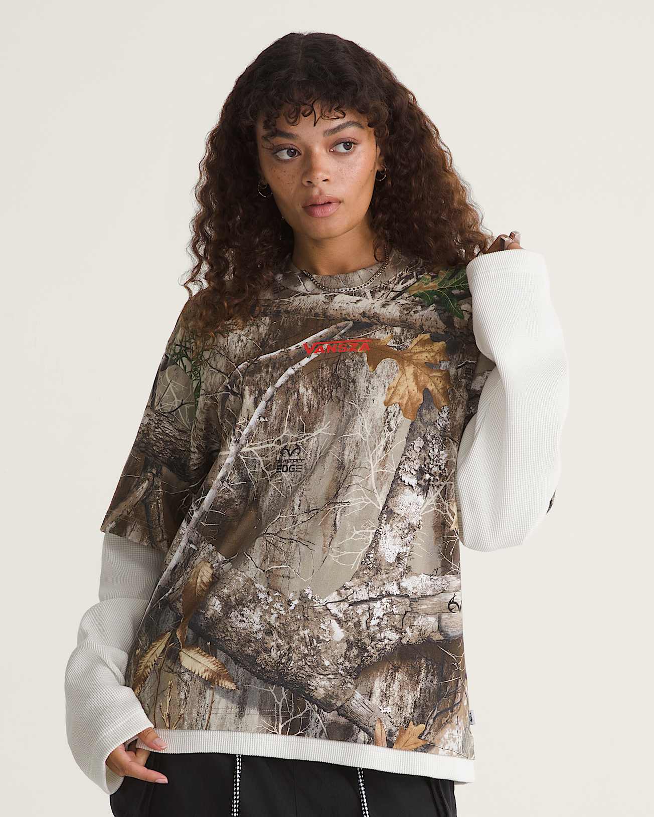 VANSZA Layer Long sleeve Top VANS GreenBrown ALT2