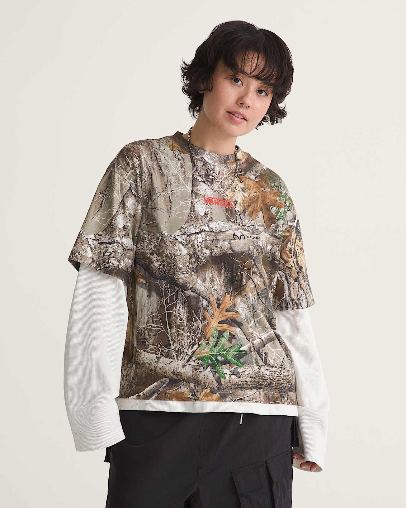 VANSZA Layer Long sleeve Top VANS GreenBrown ALT3