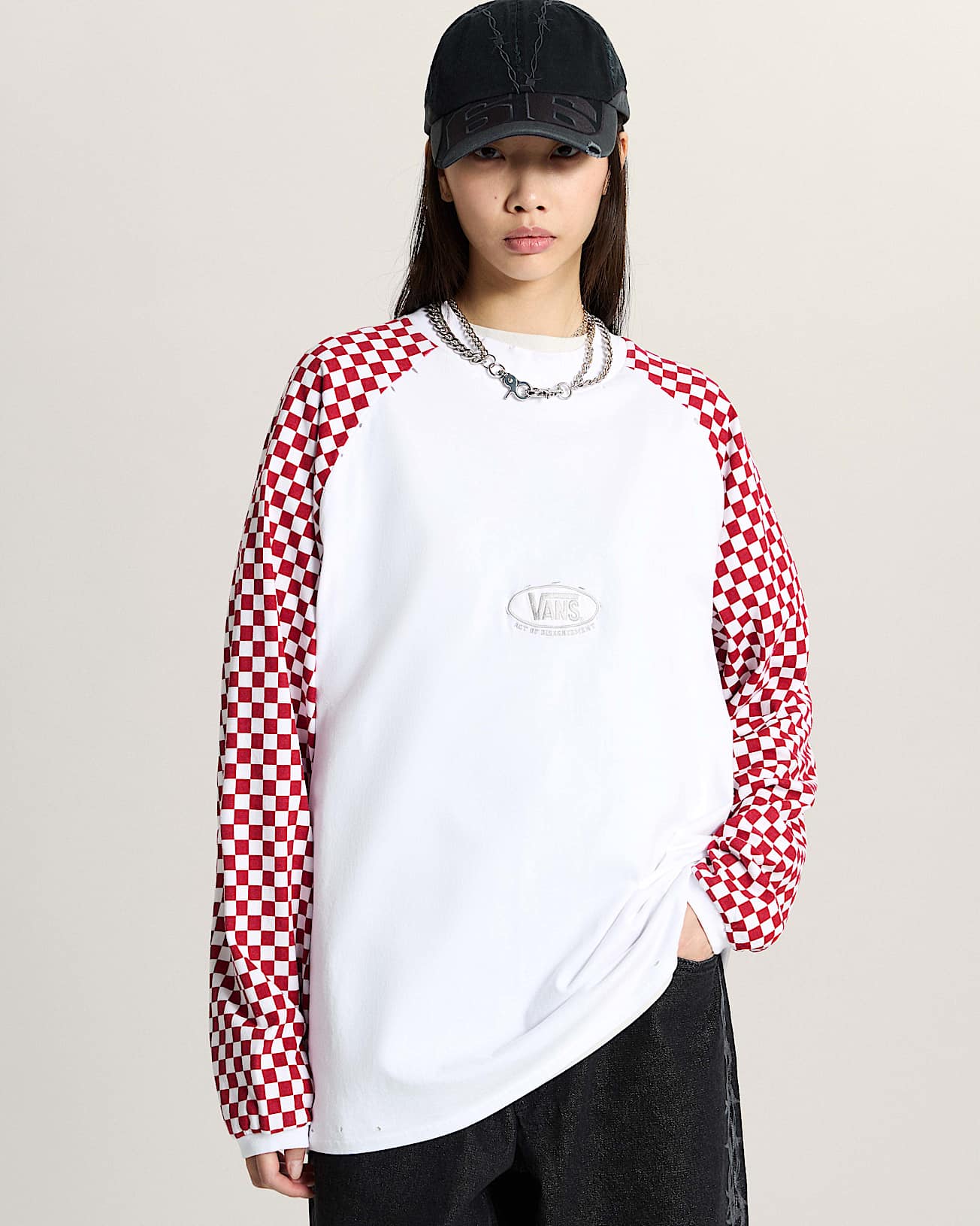 AOD by Slam Jam Racing Long Sleeve TShirt VANS Red ALT7