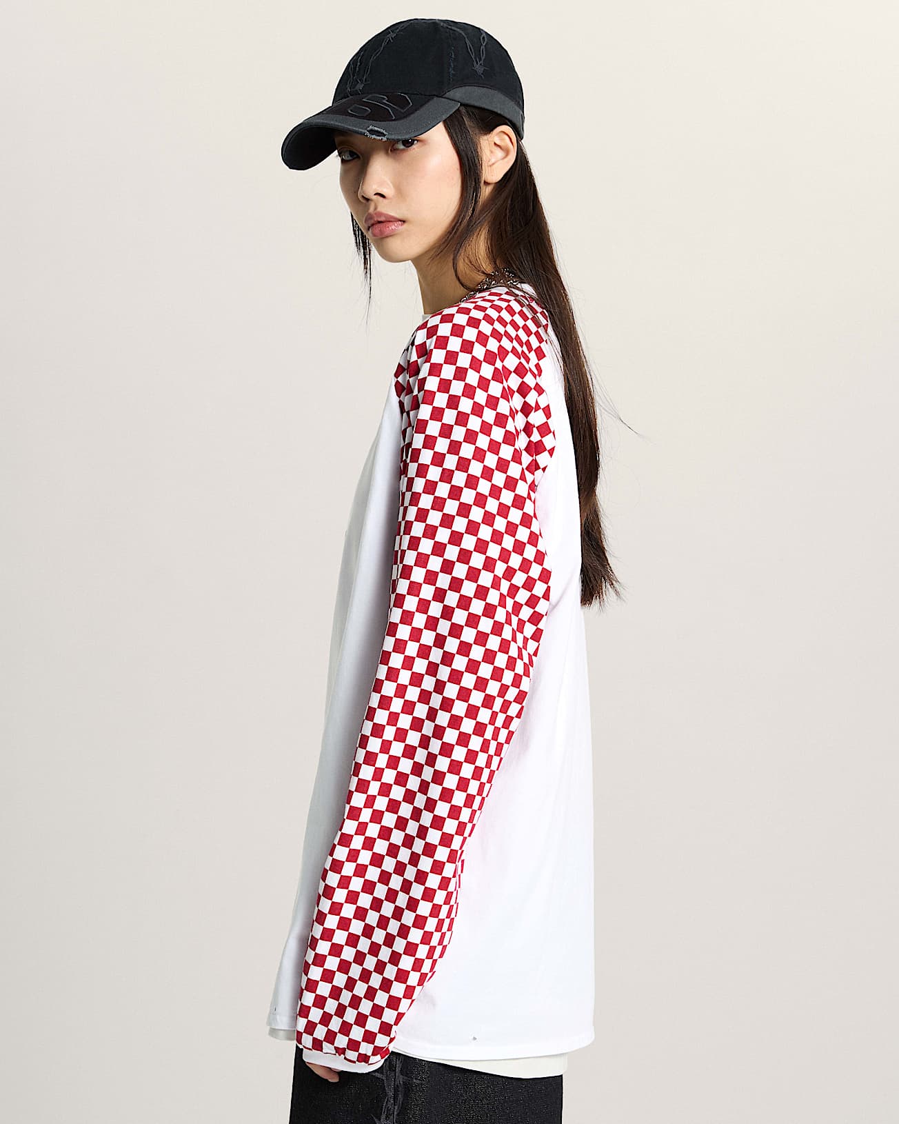 AOD by Slam Jam Racing Long Sleeve TShirt VANS Red ALT9