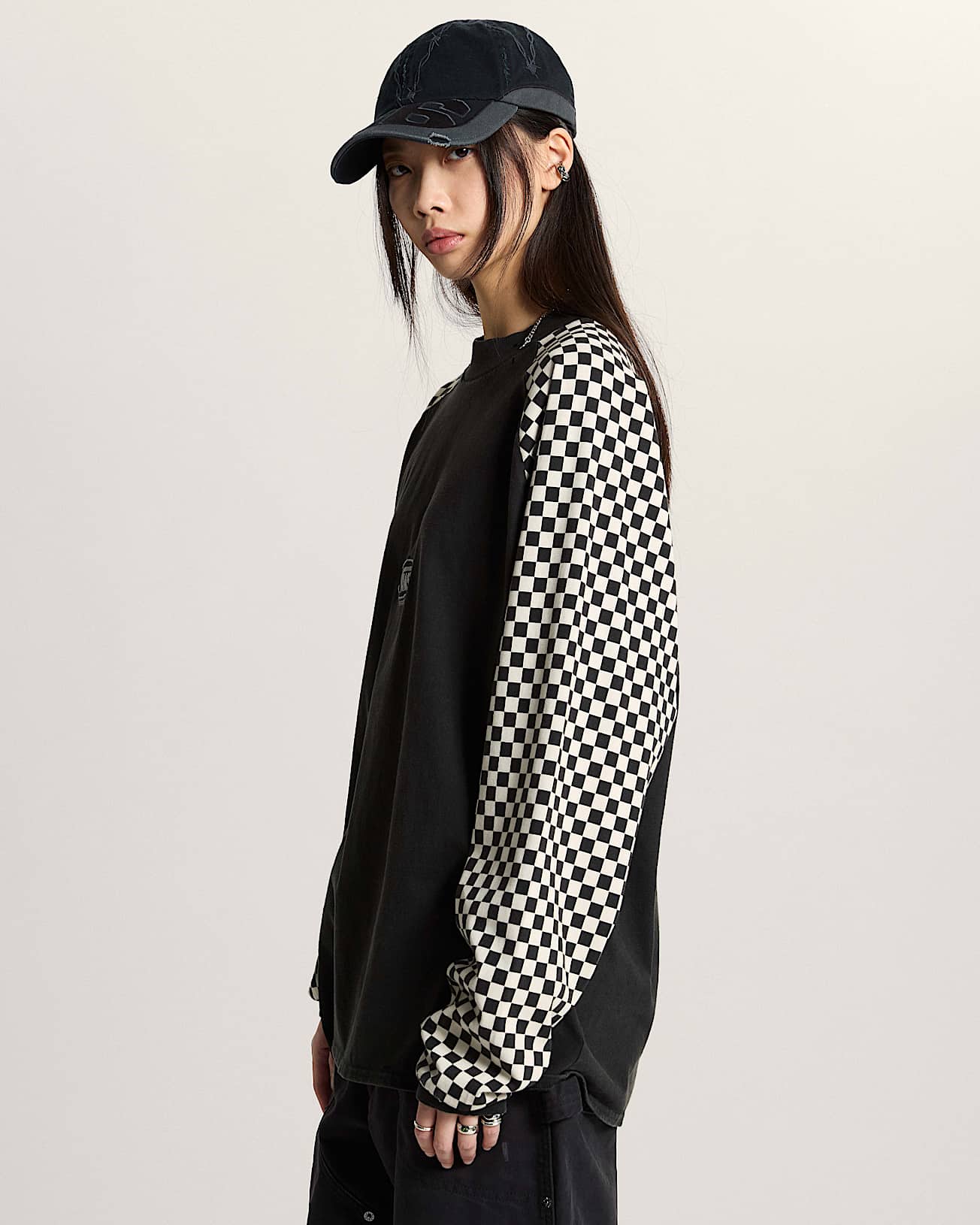 AOD by Slam Jam Racing Long Sleeve TShirt VANS Black ALT8