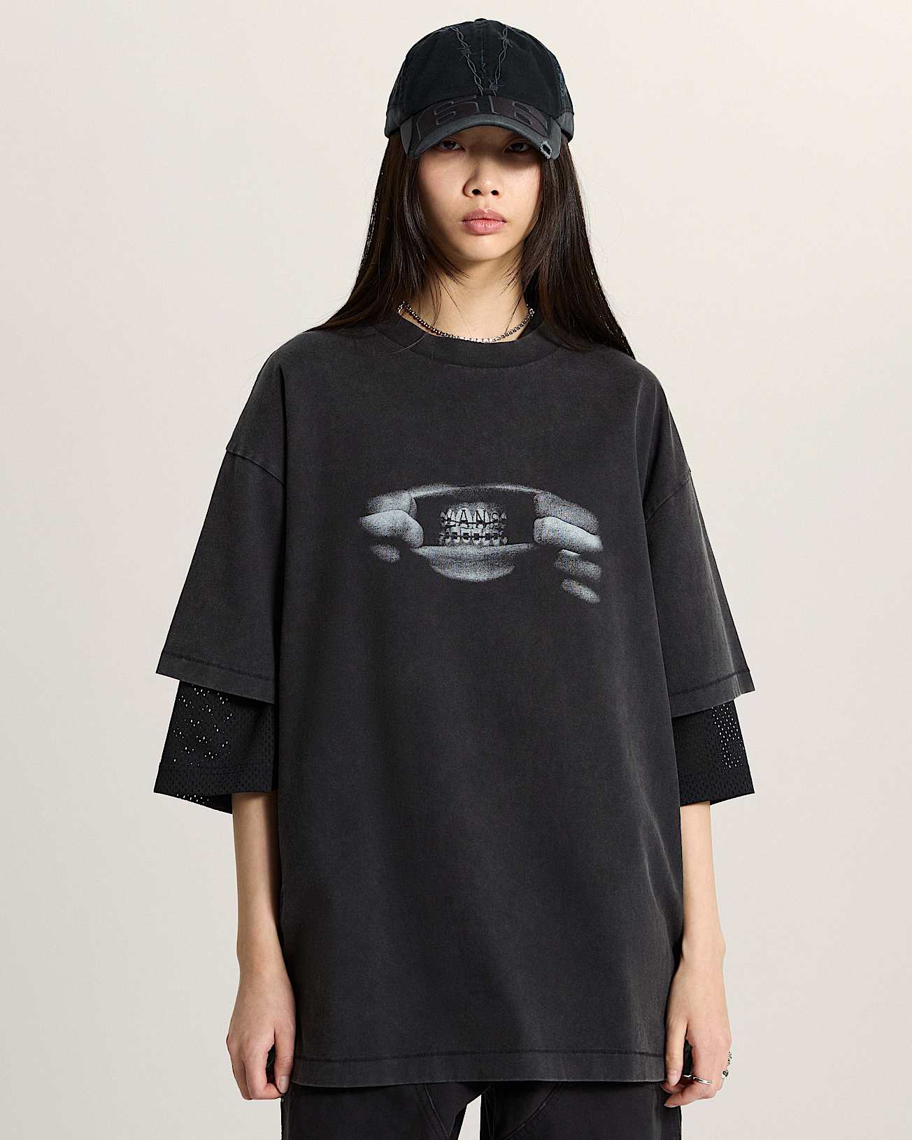 AOD by Slam Jam Braces Tee VANS Black ALT6