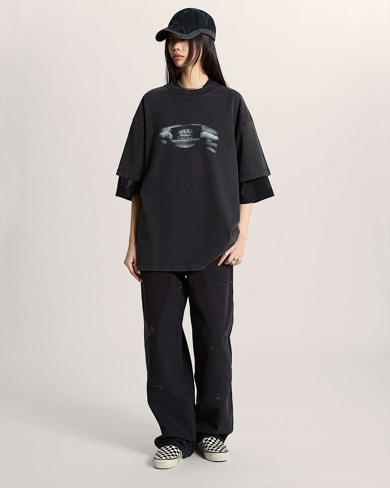 AOD by Slam Jam Braces Tee VANS Black ALT8
