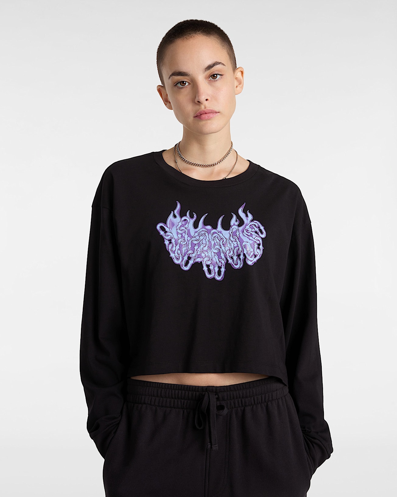 Hot Links Relaxed Long Sleeve Crop T-Shirt - 3