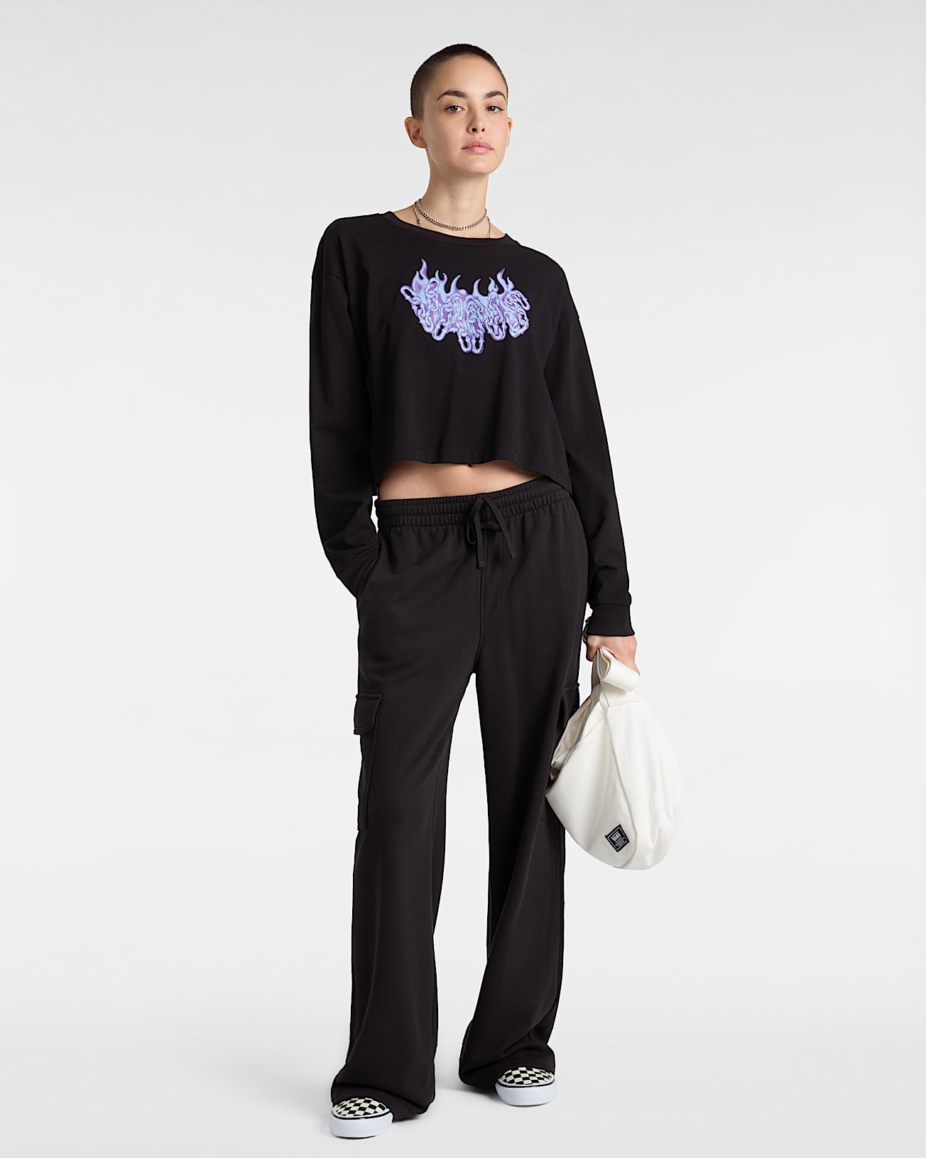Hot Links Relaxed Long Sleeve Crop T-Shirt - 5
