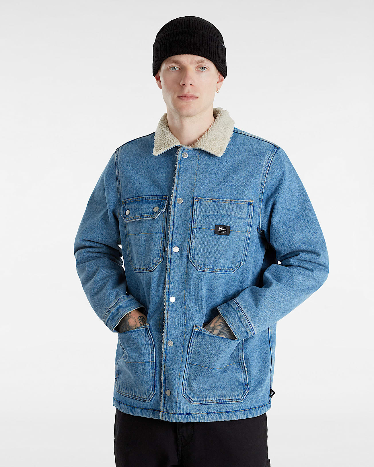 Drill Chore Denim Sherpa Jacket - 3