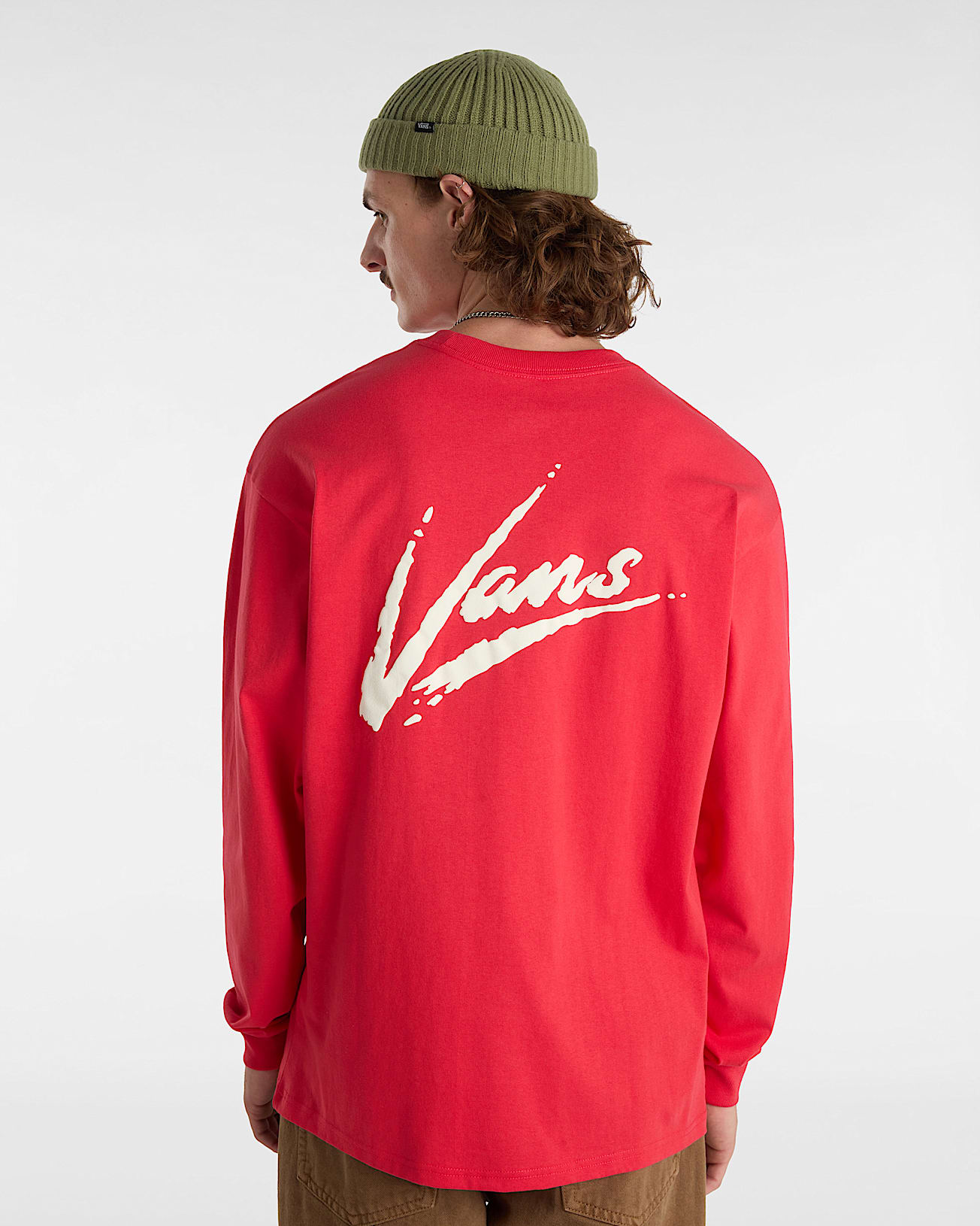 Dettori Loose Long Sleeve T-Shirt in Red| Vans UK