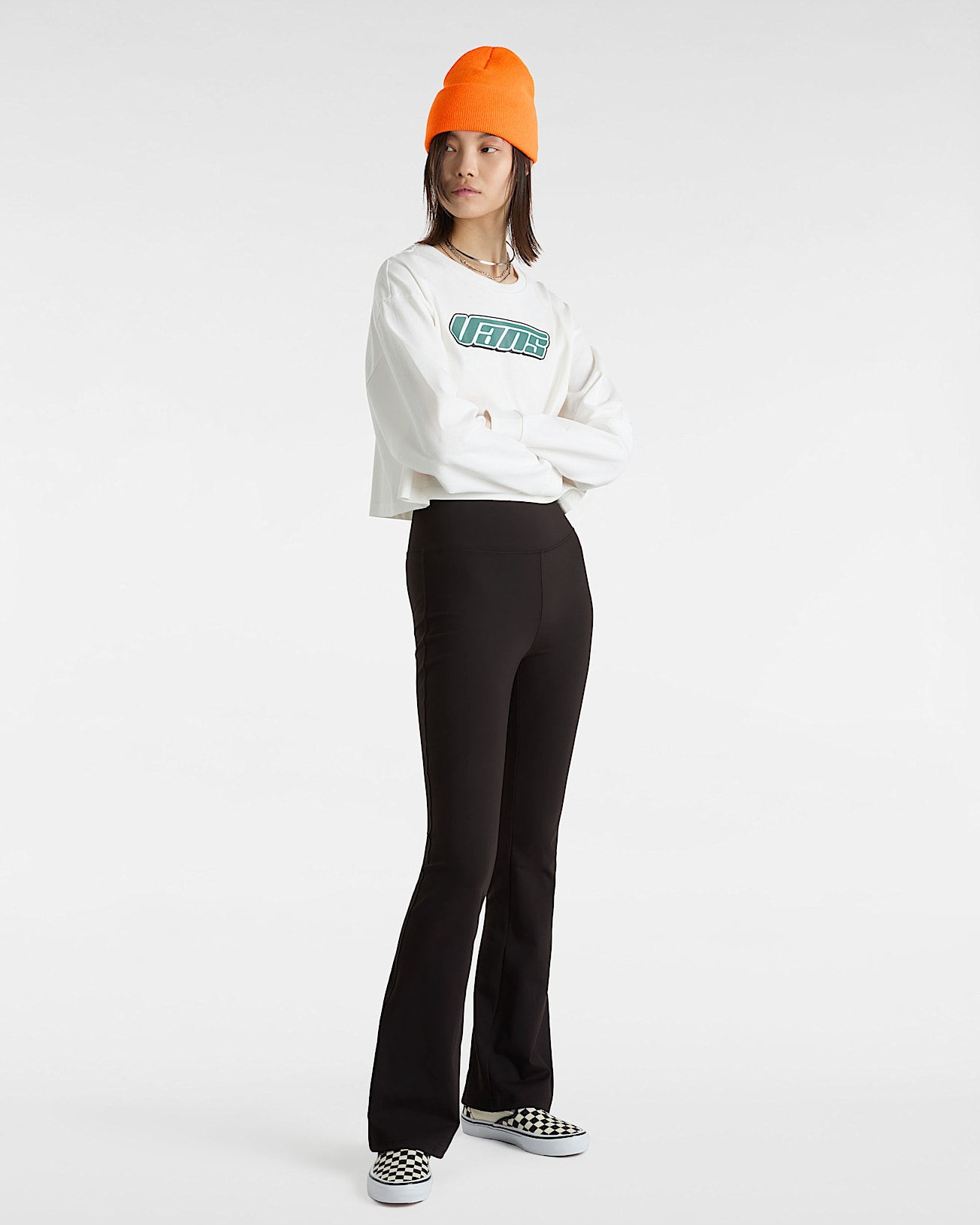 Retro V Hook and Loop Relaxed Crop Tee met lange mouwen - 5