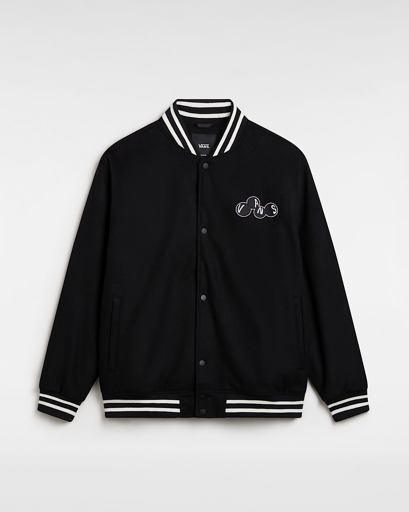 ジャケット・アウター 00s Vans scull varsity stadium jacket Scuttle Baseball Jacket in Black| Vans SE