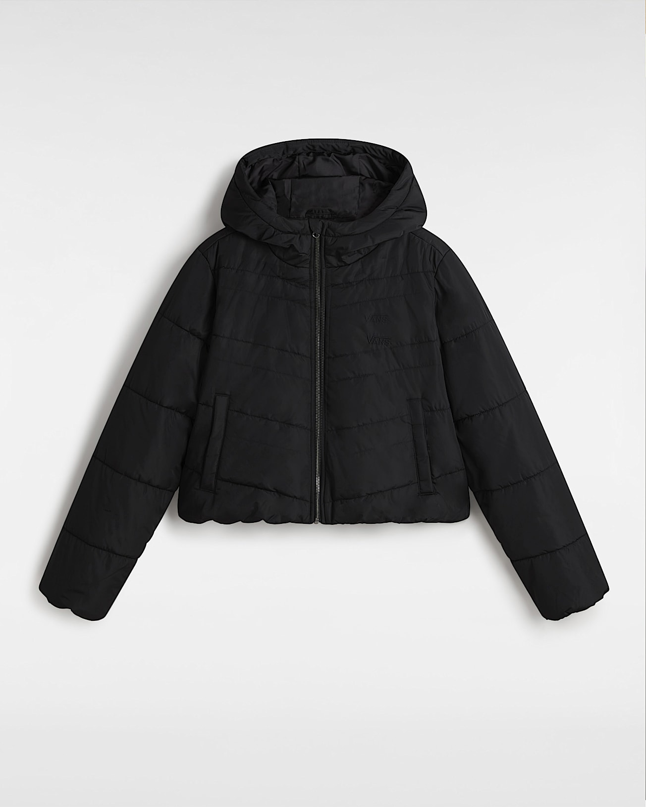 MTE Foundry Crop Puff Hood Jacket in Black| Vans SE