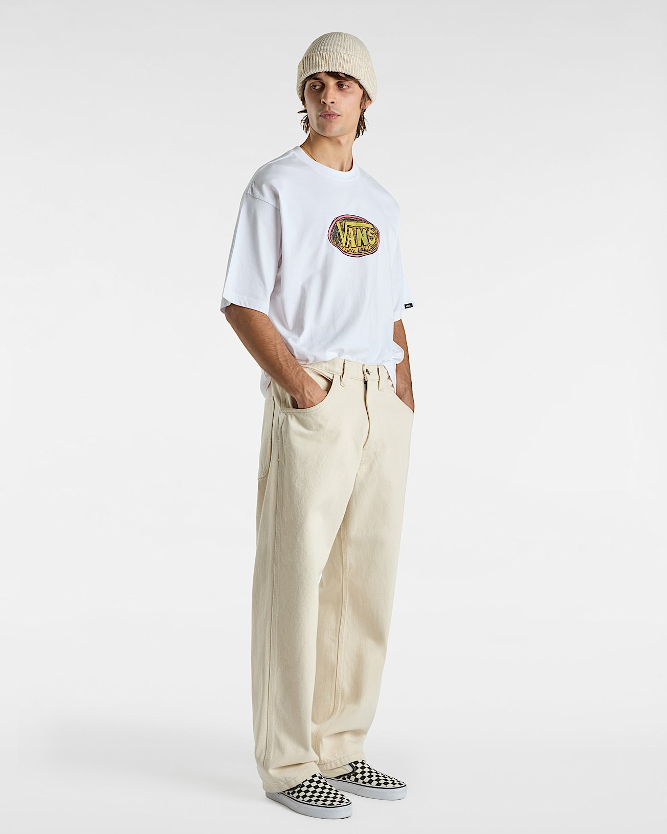 Skate Check Denim Trousers in Beige| Vans DK