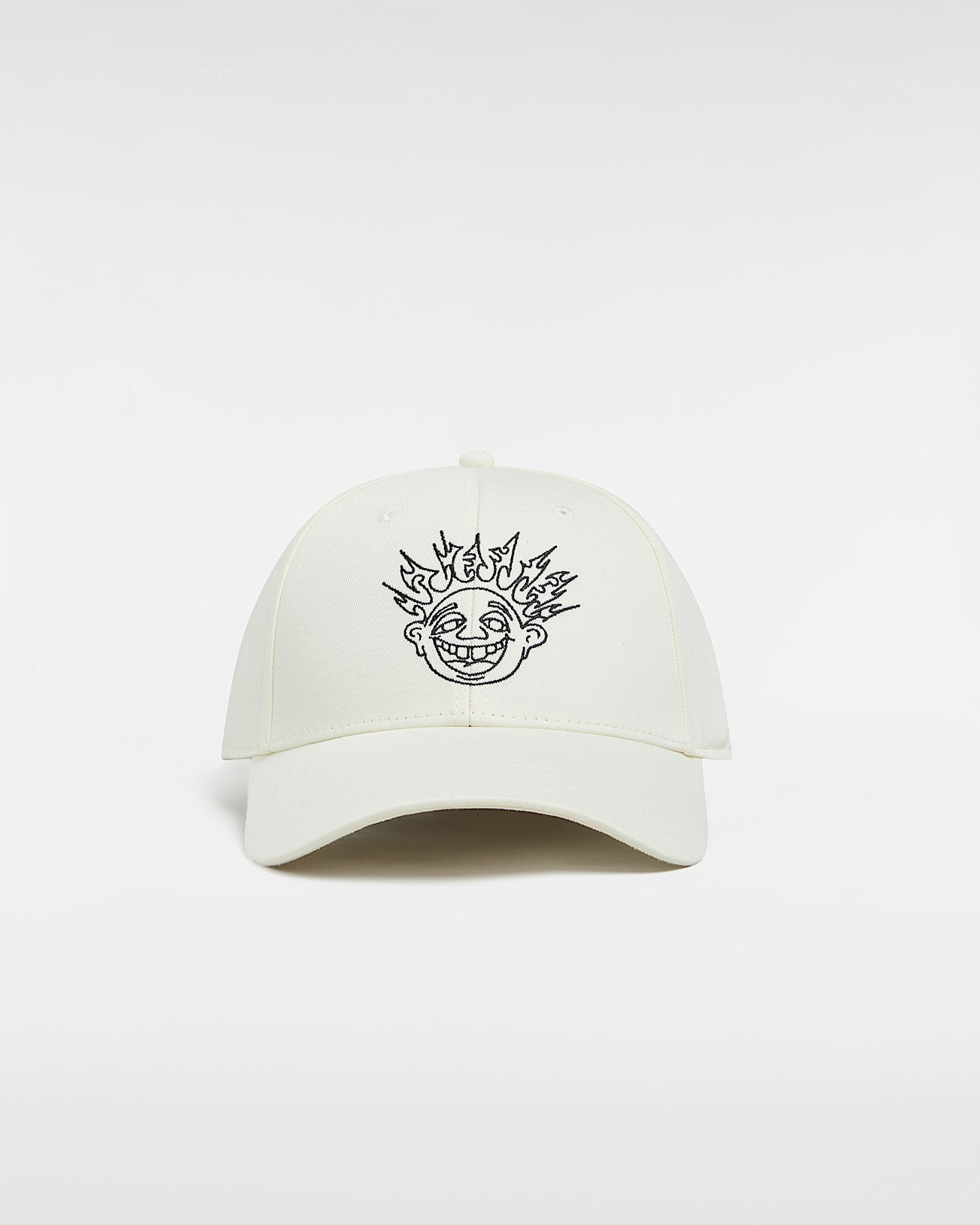 Skate Smile Spike Curve Bill Hat in White| Vans DK Skate Smile Spike Curve Bill Hat in White| Vans DK