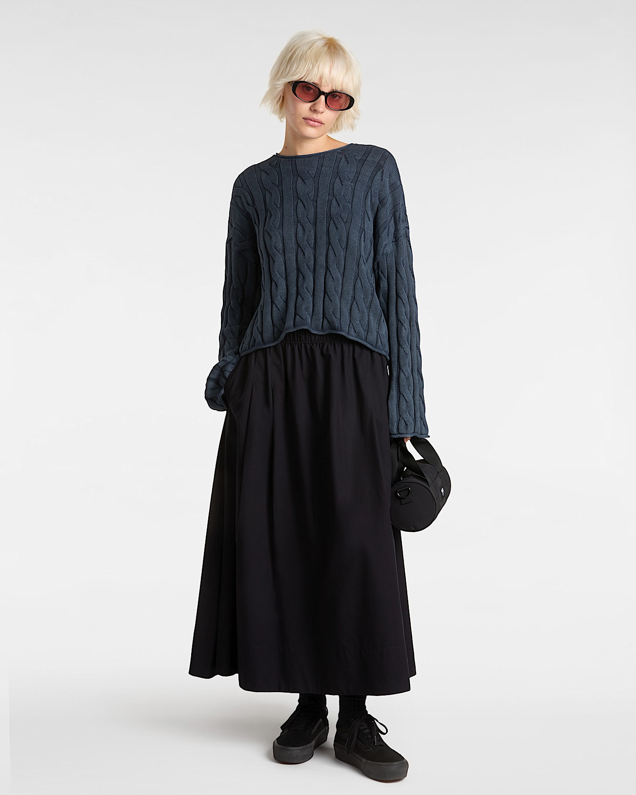 Maglione corto a trecce Mila