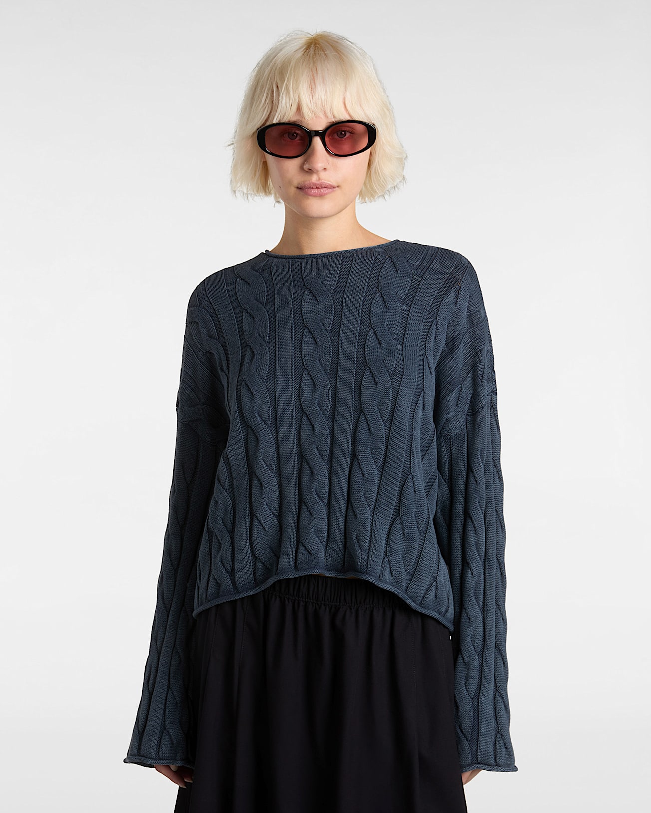Maglione corto a trecce Mila