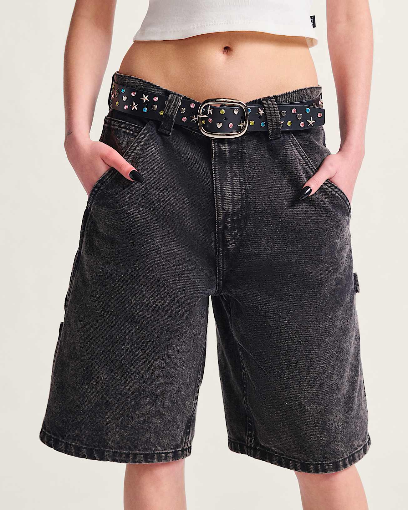 Drill Chore Loose Denim Short 22"
