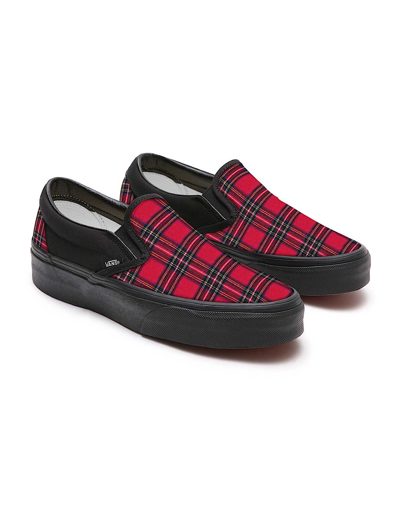 Customs Red Plaid Slip-On Platform - 1