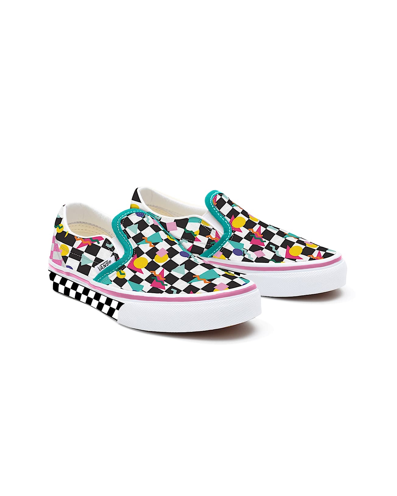 Kids Customs Geometric Checkerboard Slip-On Shoes (4-8 years) - 1