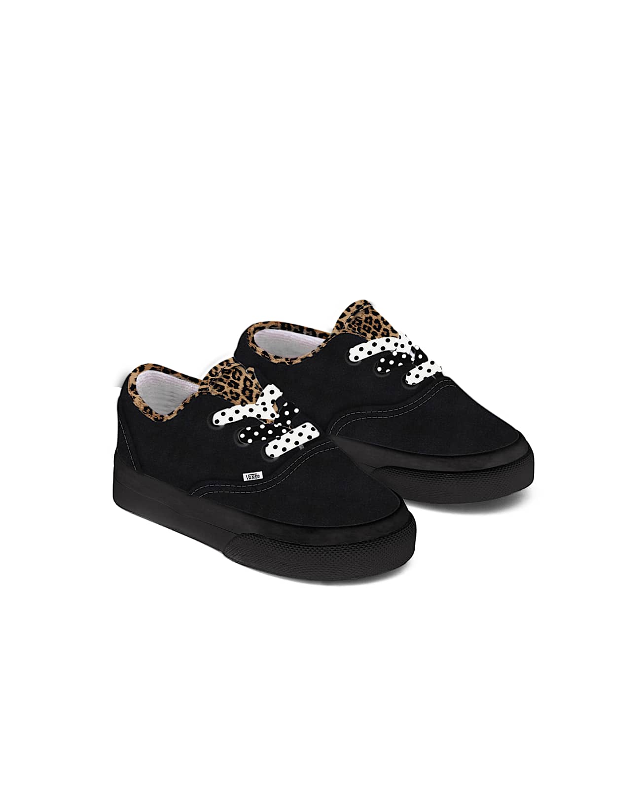 Toddler Customs Black Leopard Authentic Shoes (1-4 years) - 1