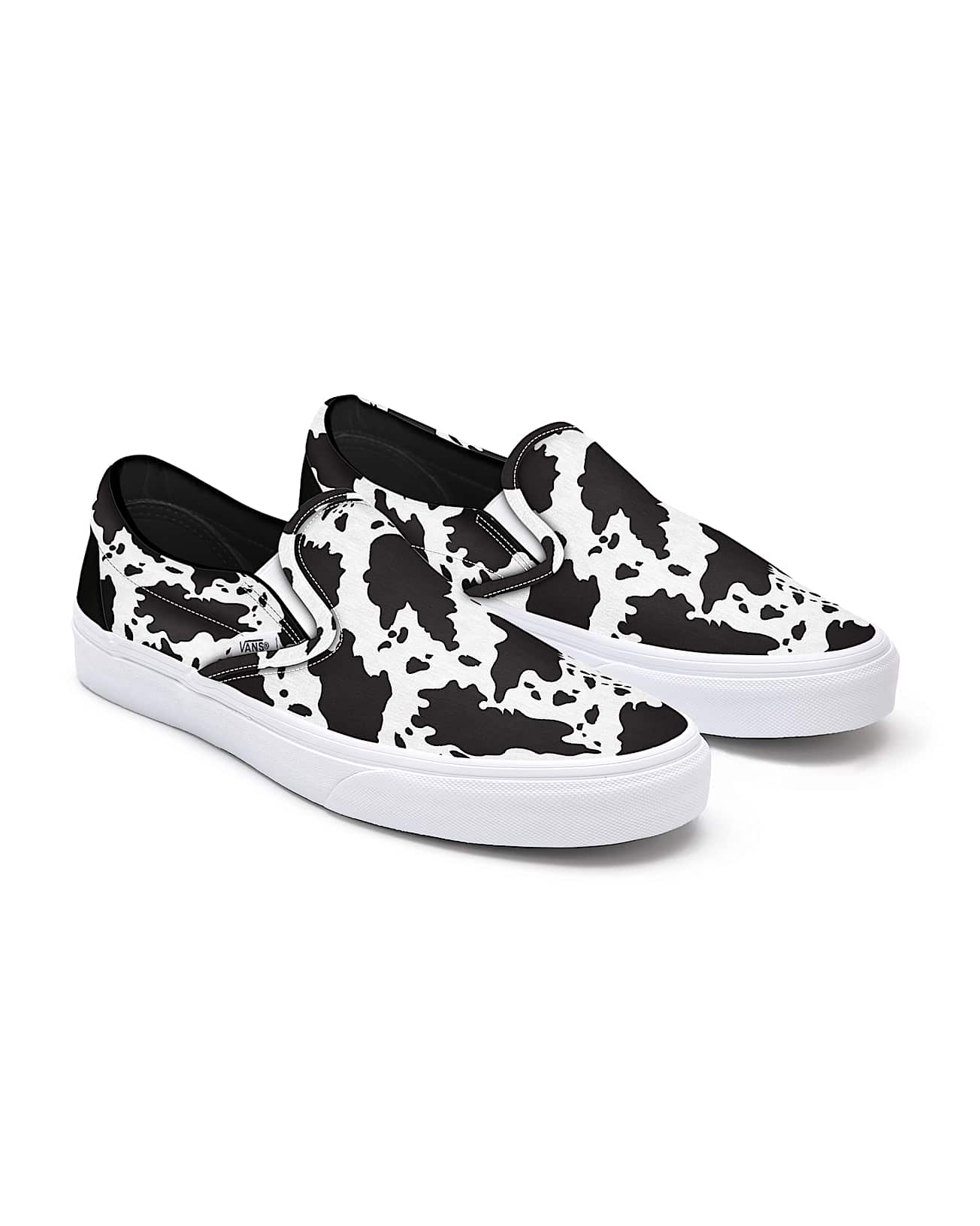 Customs Cow Print Slip-On Platform in White| Vans SE